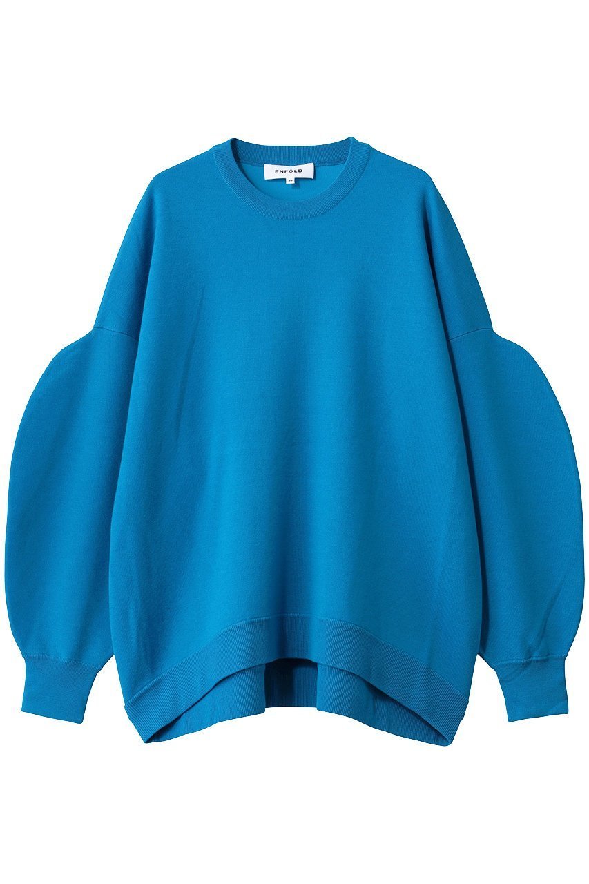 【エンフォルド/ENFOLD】のDOUBLE-FACE PULLOVER/プルオーバー インテリア・キッズ・メンズ・レディースファッション・服の通販 founy(ファニー) 　ファッション　Fashion　レディースファッション　Fashion for Women　トップス・カットソー　Cut & Sew Tops　シャツ・ブラウス・オフィスカジュアル　Elegant Blouses & Button-Ups　レディースパーカー・カジュアルフーディー　Casual Hoodies & Sweatshirts　ロングTシャツ・Tシャツ　Longline T-Shirts & Tees　カジュアルプルオーバー・ニットトップス　Pullovers & Knit Tops / Casual Pullovers　スウェット・クルーネックトップス　Sweatshirts & Crewnecks / Relaxed Fit Sweat Tops　カットソー・ベーシックTシャツ　Cut-and-Sewn Tops / Stretch Tees & Basics　ダブル　Double, Double-Breasted　定番　Standard, Basic Item　ブルー|ID: prp329100004727437 ipo3291000000036692551