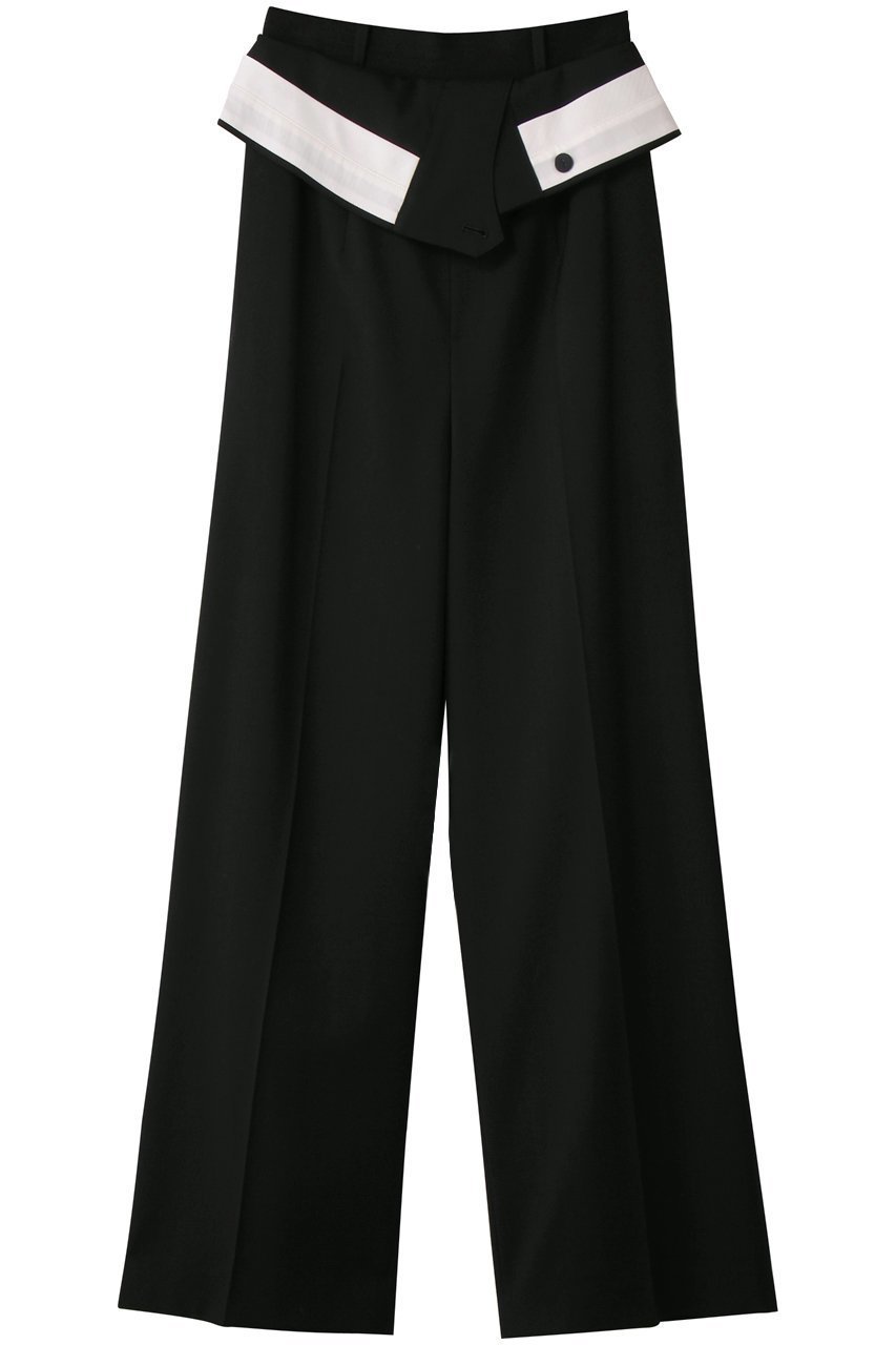 【エンフォルド/ENFOLD】のTWO-WAIST TROUSERS/トラウザーズ・パンツ インテリア・キッズ・メンズ・レディースファッション・服の通販 founy(ファウニー) 　ファッション　Fashion　レディースファッション　Fashion for Women　パンツ　Pants & Trousers　コンパクト　Compact, Small Size　スタイリッシュ　Stylish, Fashionable　ロング　Long, Long-Length　ワイド　Wide, Wide Fit　ブラック|ID: prp329100004727443 ipo3291000000036676689
