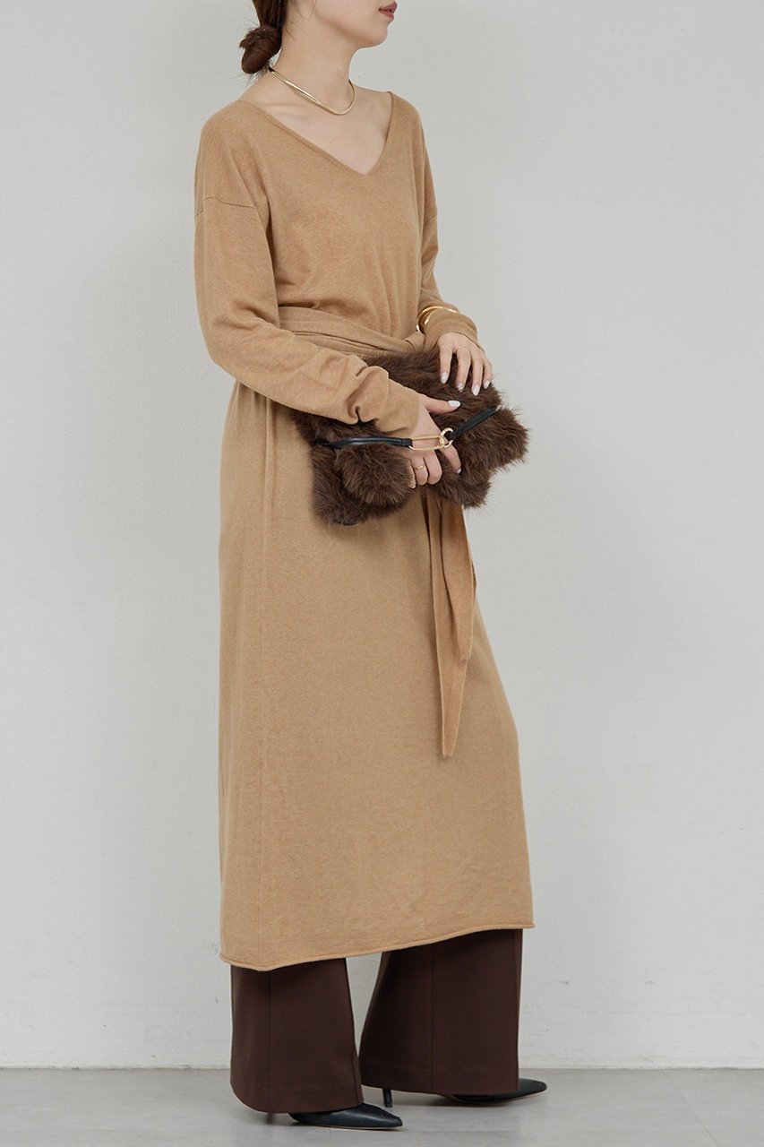 【ガリャルダガランテ/GALLARDAGALANTE】の【25th記念アイテム】ベルト付きロングニットワンピース 人気、トレンドファッション・服の通販 founy(ファニー) 　ファッション　Fashion　レディースファッション　Fashion for Women　ワンピース　Dresses　ニットワンピース　Knit Dresses　チュニック　Tunic Tops & Dresses　ベルト&ウエストマーク　Belts & Waist Accessories　インナー　Innerwear　シアー　Sheer, See-Through　シンプル　Simple, Minimal　チュニック　Tunic, Long Top　ロング　Long, Long-Length　再入荷　Restock / Back in Stock　other-4|ID: prp329100004727447 ipo3291000000035870555