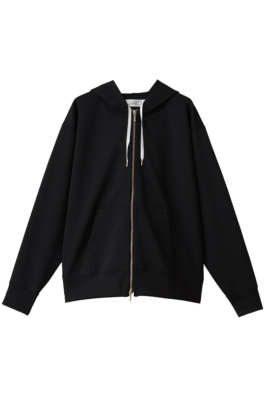 【ルームエイト/Room no.8】のAIR ジャージー ジップ アップ フーデッド トップス インテリア・キッズ・メンズ・レディースファッション・服の通販 founy(ファニー) 　ファッション　Fashion　レディースファッション　Fashion for Women　トップス・カットソー　Cut & Sew Tops　シャツ・ブラウス・オフィスカジュアル　Elegant Blouses & Button-Ups　レディースパーカー・カジュアルフーディー　Casual Hoodies & Sweatshirts　ロングTシャツ・Tシャツ　Longline T-Shirts & Tees　スウェット・クルーネックトップス　Sweatshirts & Crewnecks / Relaxed Fit Sweat Tops　カットソー・ベーシックTシャツ　Cut-and-Sewn Tops / Stretch Tees & Basics　ジップ　Zip, Zipper　ベーシック　Basic, Essential　新作・新入荷　New Arrivals / New In　羽織　Haori, Light Jacket　ブラック|ID: prp329100004727462 ipo3291000000034153447