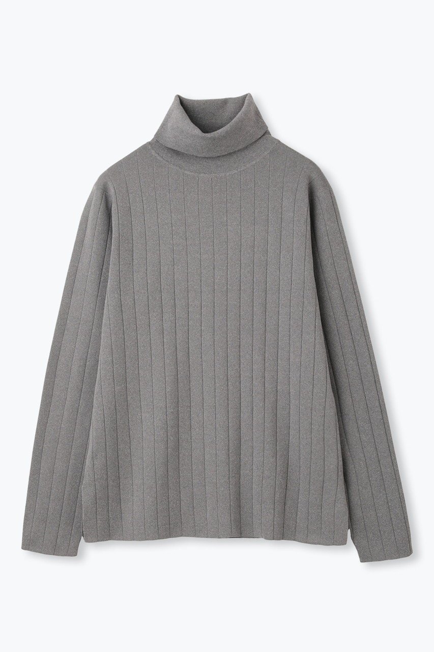 【レリル/lelill】のハイテクワイドリブニット インテリア・キッズ・メンズ・レディースファッション・服の通販 founy(ファニー) 　ファッション　Fashion　レディースファッション　Fashion for Women　トップス・カットソー　Cut & Sew Tops　ニット　Knit Tops & Sweaters　カジュアルプルオーバー・ニットトップス　Pullovers & Knit Tops / Casual Pullovers　タートルネック　Turtleneck, High Neck　リブニット　Rib Knit, Ribbed Knit　ワイドリブ　Wide Rib, Wide Ribbed Knit　新作・新入荷　New Arrivals / New In　洗える　Machine Washable　グレー|ID: prp329100004727478 ipo3291000000034153577