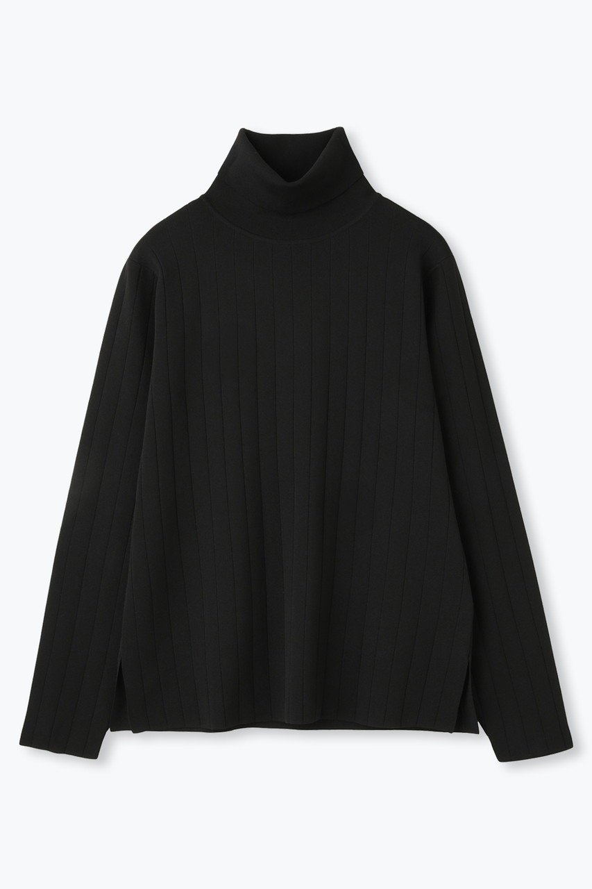 【レリル/lelill】のハイテクワイドリブニット インテリア・キッズ・メンズ・レディースファッション・服の通販 founy(ファニー) 　ファッション　Fashion　レディースファッション　Fashion for Women　トップス・カットソー　Cut & Sew Tops　ニット　Knit Tops & Sweaters　カジュアルプルオーバー・ニットトップス　Pullovers & Knit Tops / Casual Pullovers　タートルネック　Turtleneck, High Neck　リブニット　Rib Knit, Ribbed Knit　ワイドリブ　Wide Rib, Wide Ribbed Knit　洗える　Machine Washable　ブラック|ID: prp329100004727478 ipo3291000000035512915
