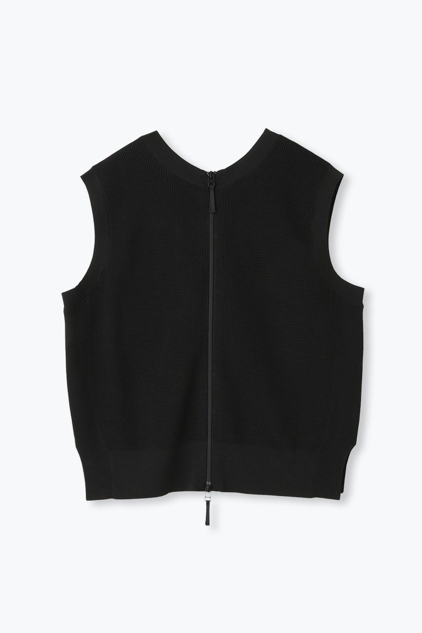 【レリル/lelill】のハイテクワッフル2WAY ジレ インテリア・キッズ・メンズ・レディースファッション・服の通販 founy(ファニー) 　ファッション　Fashion　レディースファッション　Fashion for Women　アウター　Coat / Outerwear Collection　レディースジャケット・軽アウター　Jackets　アンサンブル　Ensemble Set　ジャケット　Jacket, Outerwear　フロント　Front, Front Design　ベスト　Vest, Waistcoat　リブニット　Rib Knit, Ribbed Knit　ワッフル　Waffle, Waffle Knit　定番　Standard, Basic Item　洗える　Machine Washable　ブラック|ID: prp329100004727479 ipo3291000000035870584