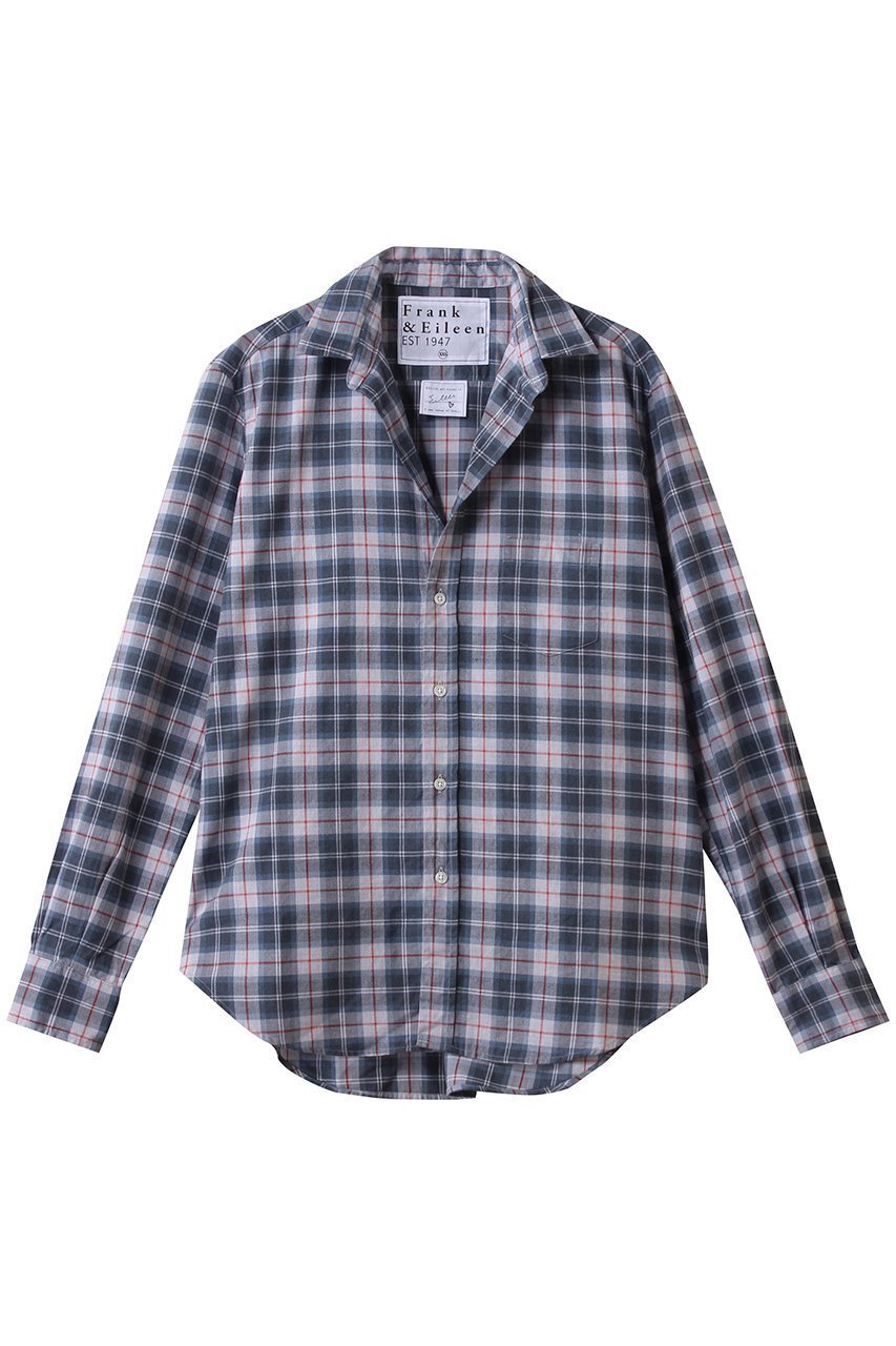 【フランク&アイリーン/Frank&Eileen】のEILEEN イタリアンコットン ブルーチェック シャツ 人気、トレンドファッション・服の通販 founy(ファニー) 　ファッション　Fashion　レディースファッション　Fashion for Women　トップス・カットソー　Cut & Sew Tops　シャツ・ブラウス・オフィスカジュアル　Elegant Blouses & Button-Ups　スラックス　Slacks, Dress Pants　スリーブ　Sleeve, Long Sleeve / Short Sleeve　チェック　Check, Plaid, Tartan　デニム　Denim, Jeans Material　トレンド　Trend, Trending Now　モダン　Modern, Contemporary　ロング　Long, Long-Length　新作・新入荷　New Arrivals / New In　 other-1|ID: prp329100004727516 ipo3291000000034153927