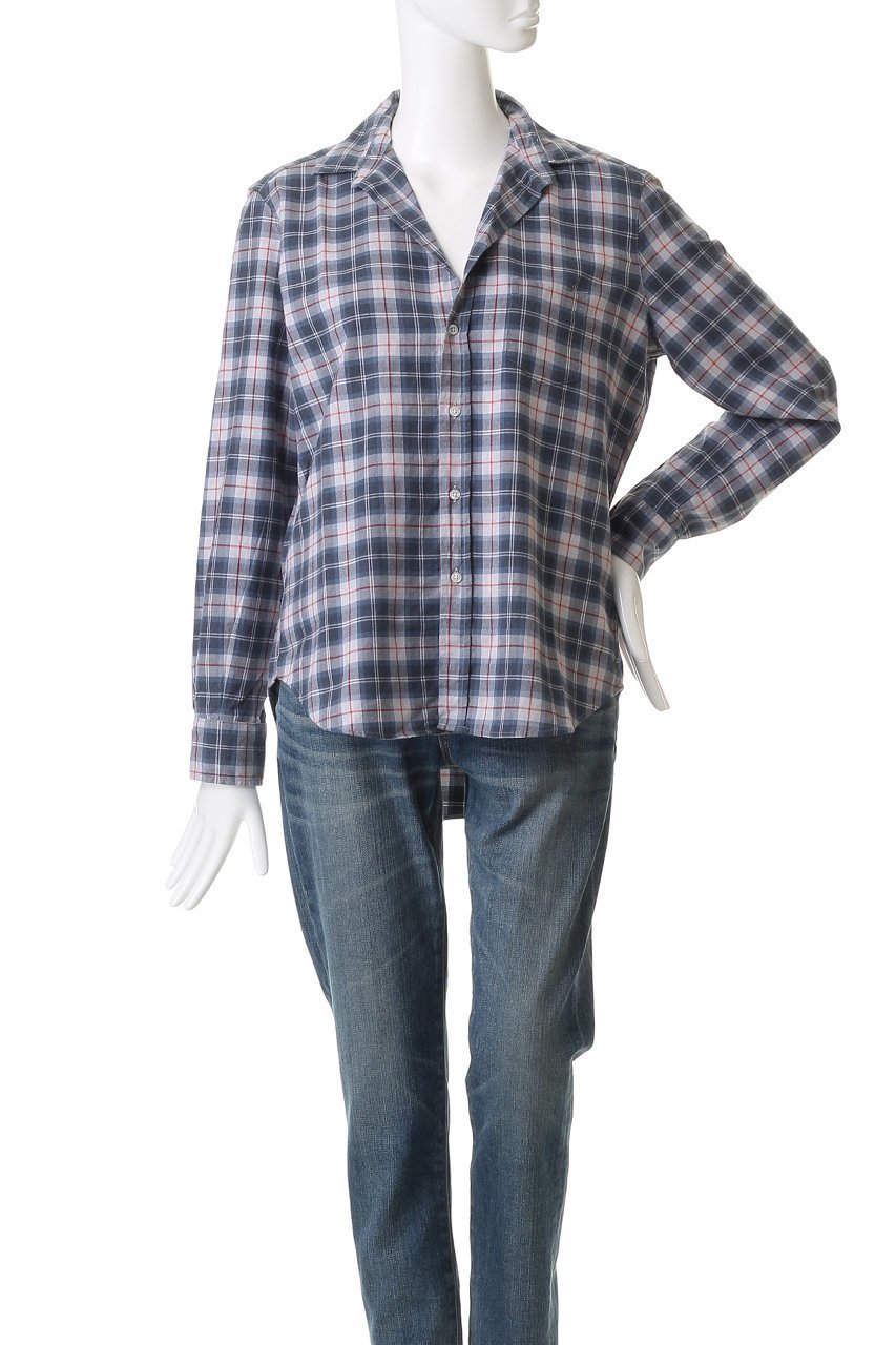 【フランク&アイリーン/Frank&Eileen】のEILEEN イタリアンコットン ブルーチェック シャツ 人気、トレンドファッション・服の通販 founy(ファニー) 　ファッション　Fashion　レディースファッション　Fashion for Women　トップス・カットソー　Cut & Sew Tops　シャツ・ブラウス・オフィスカジュアル　Elegant Blouses & Button-Ups　スラックス　Slacks, Dress Pants　スリーブ　Sleeve, Long Sleeve / Short Sleeve　チェック　Check, Plaid, Tartan　デニム　Denim, Jeans Material　トレンド　Trend, Trending Now　モダン　Modern, Contemporary　ロング　Long, Long-Length　新作・新入荷　New Arrivals / New In　other-2|ID: prp329100004727516 ipo3291000000034153929