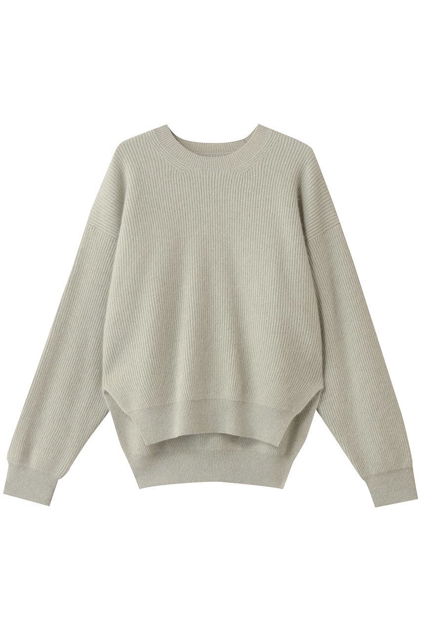 【バトナー/BATONER】のカシミヤ フォックス クルー ネック インテリア・キッズ・メンズ・レディースファッション・服の通販 founy(ファニー) 　ファッション　Fashion　レディースファッション　Fashion for Women　トップス・カットソー　Cut & Sew Tops　ニット　Knit Tops & Sweaters　カジュアルプルオーバー・ニットトップス　Pullovers & Knit Tops / Casual Pullovers　スリット　Slit, Slit Detail　フォックス　Fox, Fox Fur　定番　Standard, Basic Item　新作・新入荷　New Arrivals / New In　ライトグリーン|ID: prp329100004727518 ipo3291000000034153945