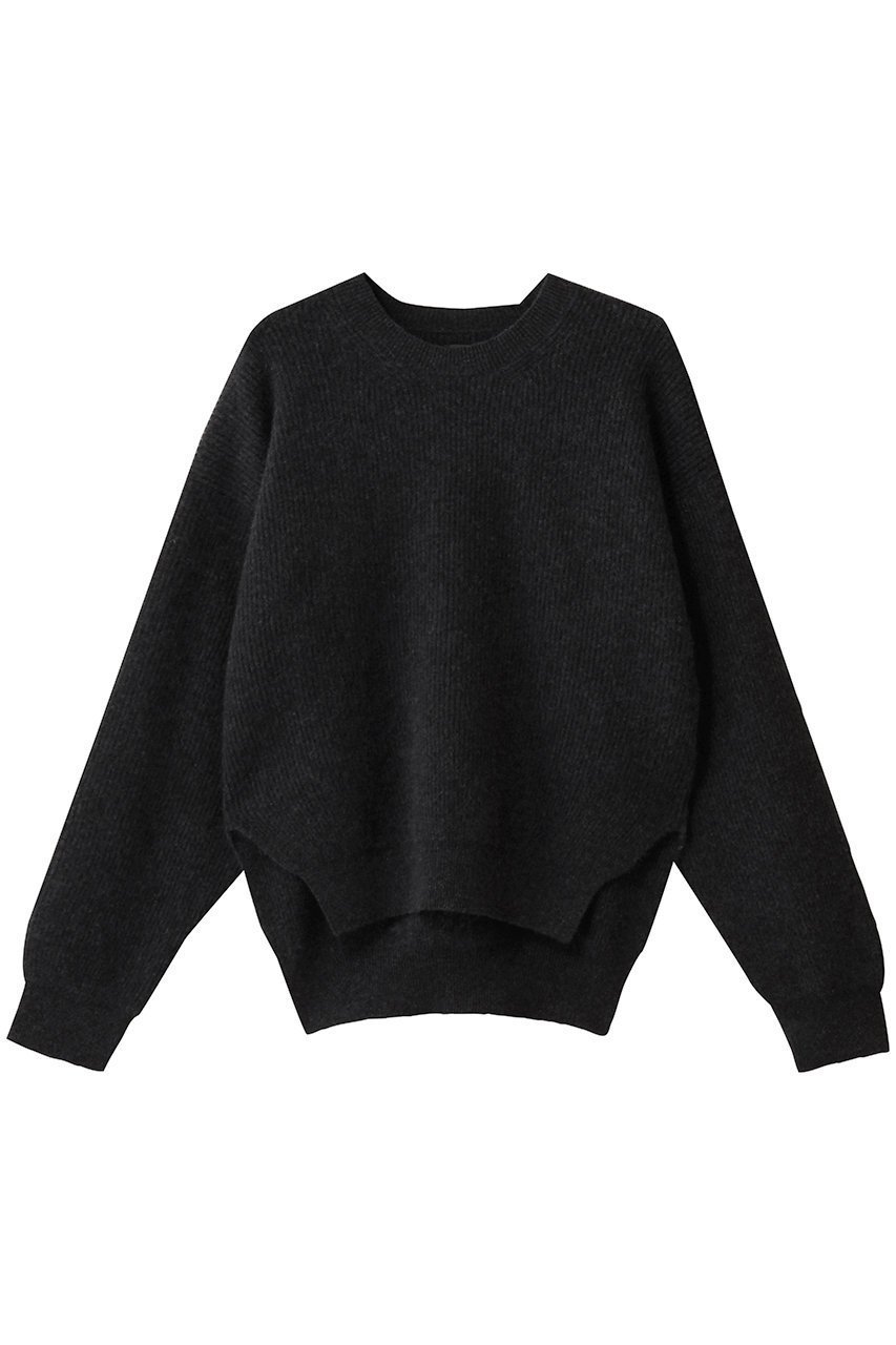 【バトナー/BATONER】のカシミヤ フォックス クルー ネック インテリア・キッズ・メンズ・レディースファッション・服の通販 founy(ファニー) 　ファッション　Fashion　レディースファッション　Fashion for Women　トップス・カットソー　Cut & Sew Tops　ニット　Knit Tops & Sweaters　カジュアルプルオーバー・ニットトップス　Pullovers & Knit Tops / Casual Pullovers　スリット　Slit, Slit Detail　フォックス　Fox, Fox Fur　定番　Standard, Basic Item　新作・新入荷　New Arrivals / New In　チャコール|ID: prp329100004727518 ipo3291000000034153946