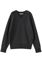 【プレインピープル/PLAIN PEOPLE】のヤクペーパーVネックニット チャコールグレー|ID:prp329100004727519