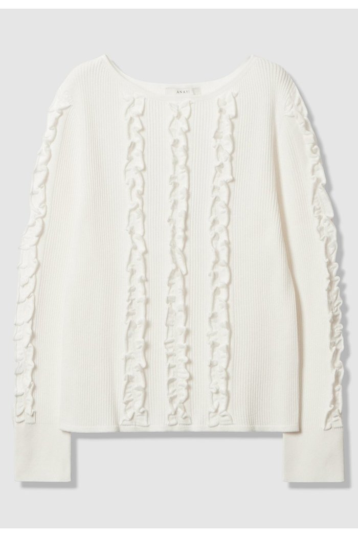 【アナイ/ANAYI】のウェービーフリルリブ プルオーバー インテリア・キッズ・メンズ・レディースファッション・服の通販 founy(ファニー) https://founy.com/ ファッション Fashion レディースファッション Fashion for Women トップス・カットソー Cut & Sew Tops ニット Knit Tops & Sweaters カジュアルプルオーバー・ニットトップス Pullovers & Knit Tops / Casual Pullovers フリル Frill, Ruffle ホールガーメント WholeGarment, Seamless Knit エレガント 上品 Elegant |ID: prp329100004727529 ipo3291000000036136146