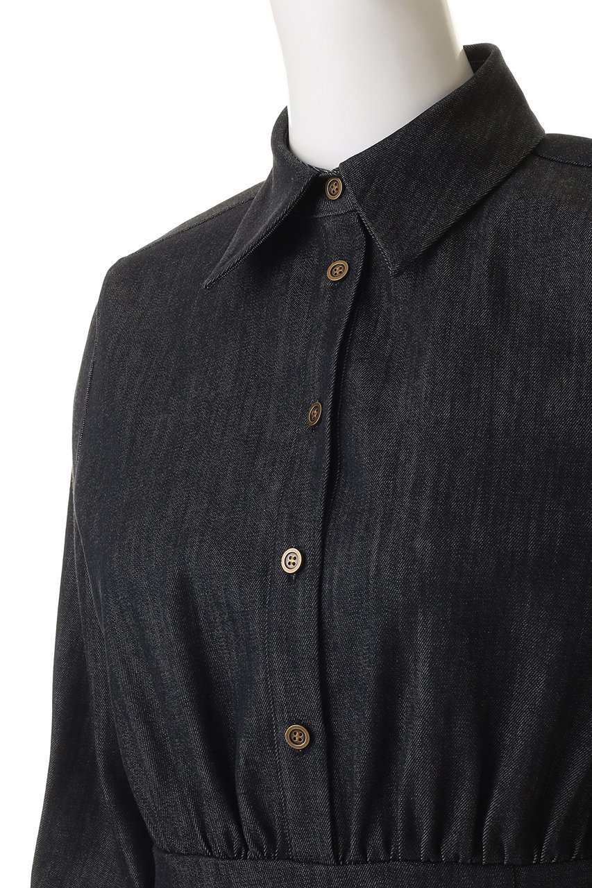 【ルームエイト/Room no.8】のサテン デニム シャツ ドレス 人気、トレンドファッション・服の通販 founy(ファニー) 　ファッション　Fashion　レディースファッション　Fashion for Women　ワンピース　Dresses　フォーマル・パーティードレス・結婚式用ドレス　Elegant & Casual Dresses　チュニック　Tunic Tops & Dresses　サテン　Satin, Glossy Fabric　チュニック　Tunic, Long Top　デニム　Denim, Jeans Material　ドレス　Dress, One-Piece　フェミニン　Feminine, Girly　ロング　Long, Long-Length　再入荷　Restock / Back in Stock　other-5|ID: prp329100004727544 ipo3291000000036692566