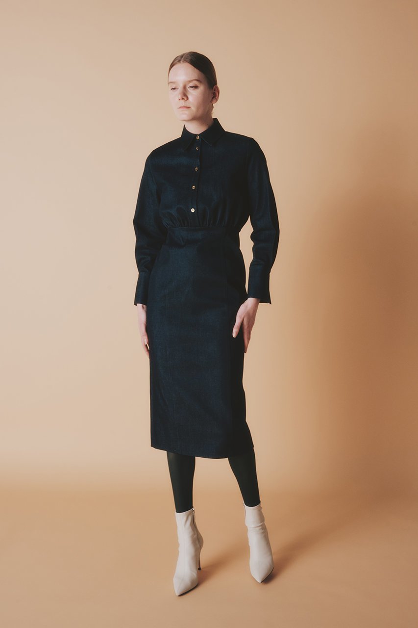 【ルームエイト/Room no.8】のサテン デニム シャツ ドレス 人気、トレンドファッション・服の通販 founy(ファニー) 　ファッション　Fashion　レディースファッション　Fashion for Women　ワンピース　Dresses　フォーマル・パーティードレス・結婚式用ドレス　Elegant & Casual Dresses　チュニック　Tunic Tops & Dresses　サテン　Satin, Glossy Fabric　チュニック　Tunic, Long Top　デニム　Denim, Jeans Material　ドレス　Dress, One-Piece　フェミニン　Feminine, Girly　ロング　Long, Long-Length　再入荷　Restock / Back in Stock　other-8|ID: prp329100004727544 ipo3291000000036692569