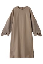 【ルームエイト/Room no.8】のサテン ヴェネチアン ウール プードルスリーブ ドレス ベージュ|ID:prp329100004727545
