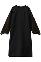 【ルームエイト/Room no.8】のサテン ヴェネチアン ウール プードルスリーブ ドレス ブラック|ID:prp329100004727545