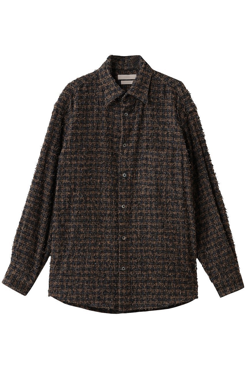 【ヨーク/YOKE / MEN】の【MEN】ニードルパンチド コットン プラッド シャツ インテリア・キッズ・メンズ・レディースファッション・服の通販 founy(ファニー) 　ファッション　Fashion　メンズファッション　Fashion for Men　スリーブ　Sleeve, Long Sleeve / Short Sleeve　チェック　Check, Plaid, Tartan　ツイード　Twill, Twill Weave　ヨーク　Yoke, Yoke Design　ロング　Long, Long-Length　新作・新入荷　New Arrivals / New In　グリーン|ID: prp329100004727553 ipo3291000000034154263