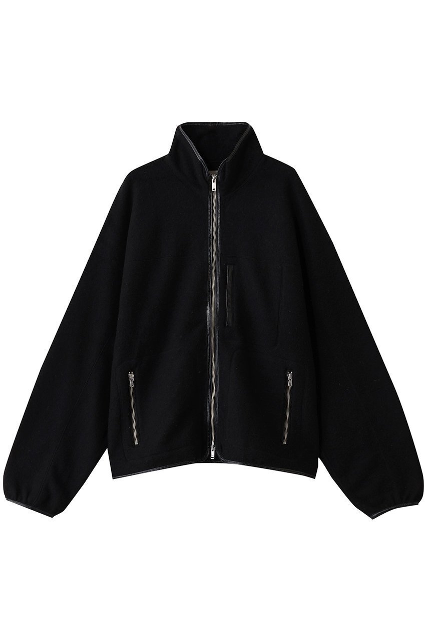 【ヨーク/YOKE / MEN】の【MEN】ウール フリース ジップ ブルゾン インテリア・キッズ・メンズ・レディースファッション・服の通販 founy(ファニー) 　ファッション　Fashion　メンズファッション　Fashion for Men　シャーリング　Shirring, Ruched　シルク　Silk, 100% Silk　ジップ　Zip, Zipper　ジャケット　Jacket, Outerwear　フロント　Front, Front Design　ブルゾン　Blouson, Bomber Jacket　ポケット　Pocket, Pocket Detail　ループ　Loop, Loop Knit　新作・新入荷　New Arrivals / New In　ブラック|ID: prp329100004727557 ipo3291000000034154302