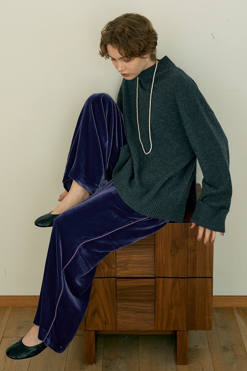 【デザイン ワークス/DESIGN WORKS】のカシミヤ混バックダブルスリットモックネックプルオーバー 人気、トレンドファッション・服の通販 founy(ファニー) 　ファッション　Fashion　レディースファッション　Fashion for Women　トップス・カットソー　Cut & Sew Tops　ニット　Knit Tops & Sweaters　カジュアルプルオーバー・ニットトップス　Pullovers & Knit Tops / Casual Pullovers　なめらか　Smooth, Silky Texture　スリット　Slit, Slit Detail　ダブル　Double, Double-Breasted　ボトム　Bottoms, Lower Wear　モダン　Modern, Contemporary　モックネック　Mock Neck, Short Turtleneck　ラベンダー　Lavender　新作・新入荷　New Arrivals / New In　other-6|ID: prp329100004727562 ipo3291000000034154355
