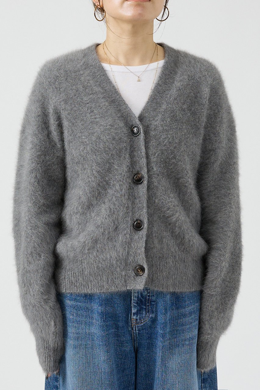 【デザイン ワークス/DESIGN WORKS】のフォックスカシミヤショートカーディガン インテリア・キッズ・メンズ・レディースファッション・服の通販 founy(ファニー) 　ファッション　Fashion　レディースファッション　Fashion for Women　トップス・カットソー　Cut & Sew Tops　ニット　Knit Tops & Sweaters　カーディガン・羽織り　Layered Style Cardigans　おすすめ　Recommended / Our Picks　カーディガン　Cardigan, Knitwear　コンパクト　Compact, Small Size　ショート　Short, Short Length　バランス　Balance, Style Balance　フォックス　Fox, Fox Fur　グレー|ID: prp329100004727563 ipo3291000000036041428