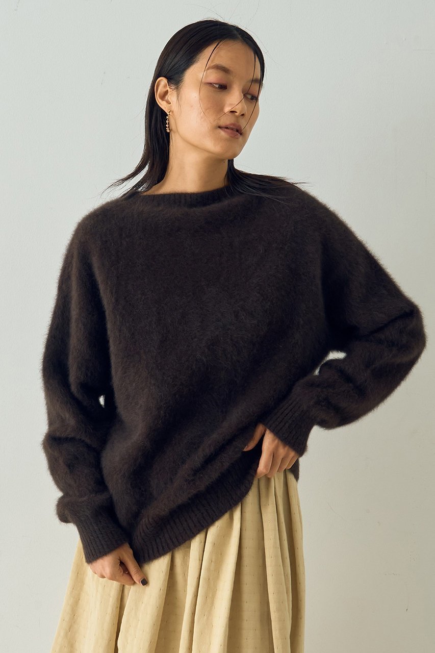 【デザイン ワークス/DESIGN WORKS】のフォックスカシミヤガンジーネックプルオーバー インテリア・キッズ・メンズ・レディースファッション・服の通販 founy(ファニー) 　ファッション　Fashion　レディースファッション　Fashion for Women　トップス・カットソー　Cut & Sew Tops　ニット　Knit Tops & Sweaters　カジュアルプルオーバー・ニットトップス　Pullovers & Knit Tops / Casual Pullovers　インナー　Innerwear　シンプル　Simple, Minimal　スラックス　Slacks, Dress Pants　デニム　Denim, Jeans Material　フォックス　Fox, Fox Fur　リラックス　Relax, Relaxed Fit　エレガント 上品　Elegant　新作・新入荷　New Arrivals / New In　ブラウン|ID: prp329100004727564 ipo3291000000034154366