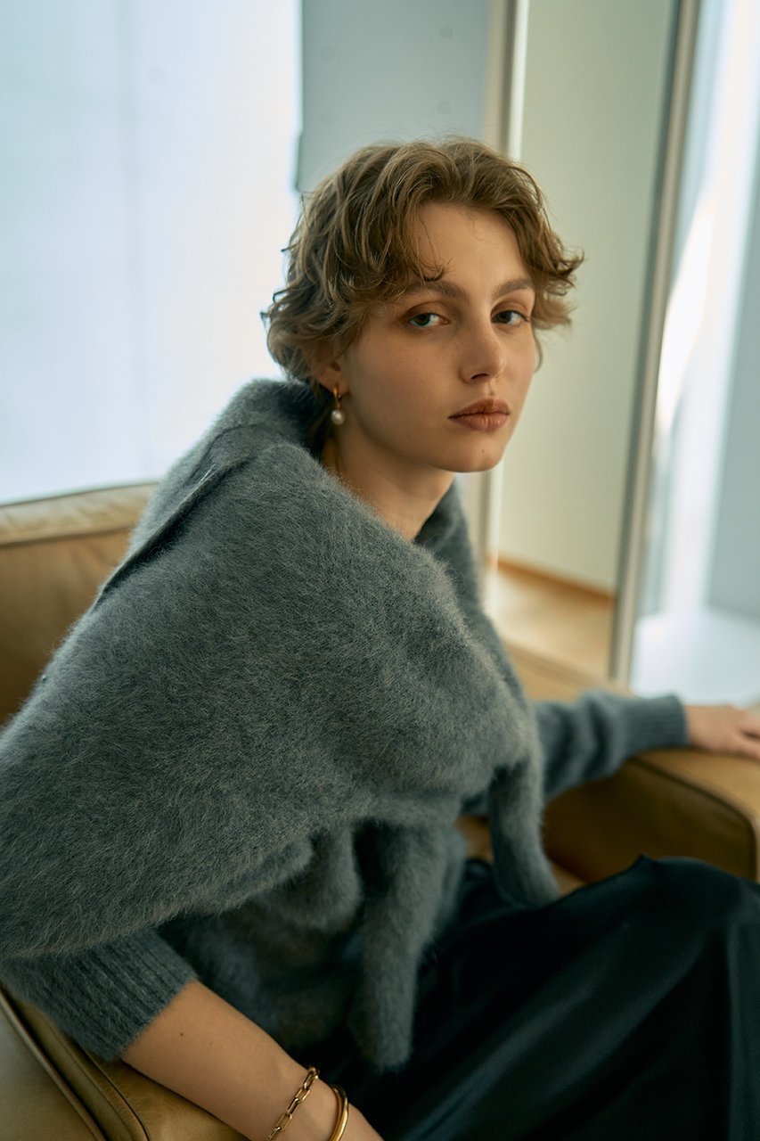 【デザイン ワークス/DESIGN WORKS】のフォックスカシミヤガンジーネックプルオーバー 人気、トレンドファッション・服の通販 founy(ファニー) 　ファッション　Fashion　レディースファッション　Fashion for Women　トップス・カットソー　Cut & Sew Tops　ニット　Knit Tops & Sweaters　カジュアルプルオーバー・ニットトップス　Pullovers & Knit Tops / Casual Pullovers　インナー　Innerwear　シンプル　Simple, Minimal　スラックス　Slacks, Dress Pants　デニム　Denim, Jeans Material　フォックス　Fox, Fox Fur　リラックス　Relax, Relaxed Fit　エレガント 上品　Elegant　other-2|ID: prp329100004727564 ipo3291000000035571455