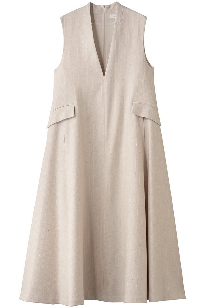 【エブール/ebure】のスパングルウールストライプ 深Vネックワンピース インテリア・キッズ・メンズ・レディースファッション・服の通販 founy(ファニー) https://founy.com/ ファッション Fashion レディースファッション Fashion for Women ワンピース Dresses チュニック Tunic Tops & Dresses インナー Innerwear カットソー Cut and Sewn Top ジャケット Jacket, Outerwear ストライプ Stripe, Striped Pattern スパンコール Sequins, Sequin Embellishment チュニック Tunic, Long Top ツイル Twist, Twisted Detail フラップ Flap, Flap Pocket ポケット Pocket, Pocket Detail エレガント 上品 Elegant 冬 Winter / This Winter 半袖 Short Sleeve, Half Sleeve 秋 Autumn |ID: prp329100004729534 ipo3291000000035679254