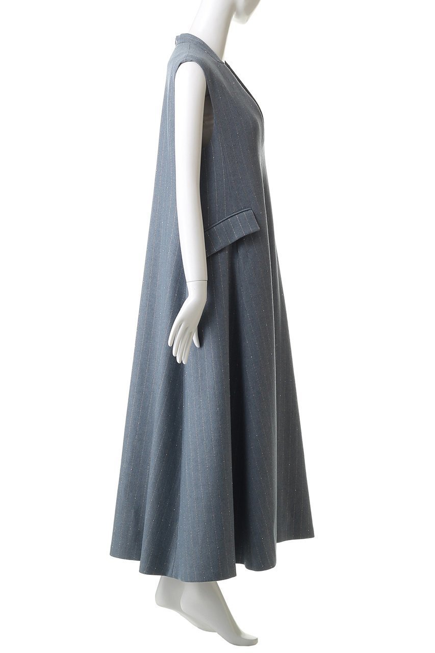 【エブール/ebure】のスパングルウールストライプ 深Vネックワンピース 人気、トレンドファッション・服の通販 founy(ファニー) 　ファッション　Fashion　レディースファッション　Fashion for Women　ワンピース　Dresses　チュニック　Tunic Tops & Dresses　インナー　Innerwear　カットソー　Cut and Sewn Top　ジャケット　Jacket, Outerwear　ストライプ　Stripe, Striped Pattern　スパンコール　Sequins, Sequin Embellishment　チュニック　Tunic, Long Top　ツイル　Twist, Twisted Detail　フラップ　Flap, Flap Pocket　ポケット　Pocket, Pocket Detail　エレガント 上品　Elegant　冬　Winter / This Winter　半袖　Short Sleeve, Half Sleeve　秋　Autumn　other-3|ID: prp329100004729534 ipo3291000000035860790