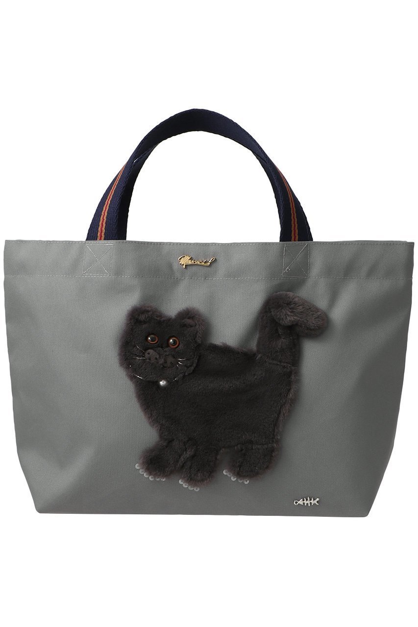 【ミュベール/MUVEIL】の【ELLE SHOP 限定】アニマルトートバッグ インテリア・キッズ・メンズ・レディースファッション・服の通販 founy(ファニー) 　ファッション　Fashion　レディースファッション　Fashion for Women　バッグ　Bags　アイビー　Ivy Pattern　春　Spring　クラシカル　Classical, Vintage-Inspired　軽量　Lightweight, Ultra Light　雑誌　Magazine, Fashion Magazine　チャーム　Charm, Pendant　ネコ　Cat, Feline Motif　パール　Pearl, Pearl Accent　フレンチ　French, French Style　プレート　Plate, Dish　S/S・春夏　SS, Spring/Summer, Warm Season　再入荷　Restock / Back in Stock　夏　Summer　エレガント 上品　Elegant　2026年　2026　ネコ×グレー|ID: prp329100004729539 ipo3291000000036066712