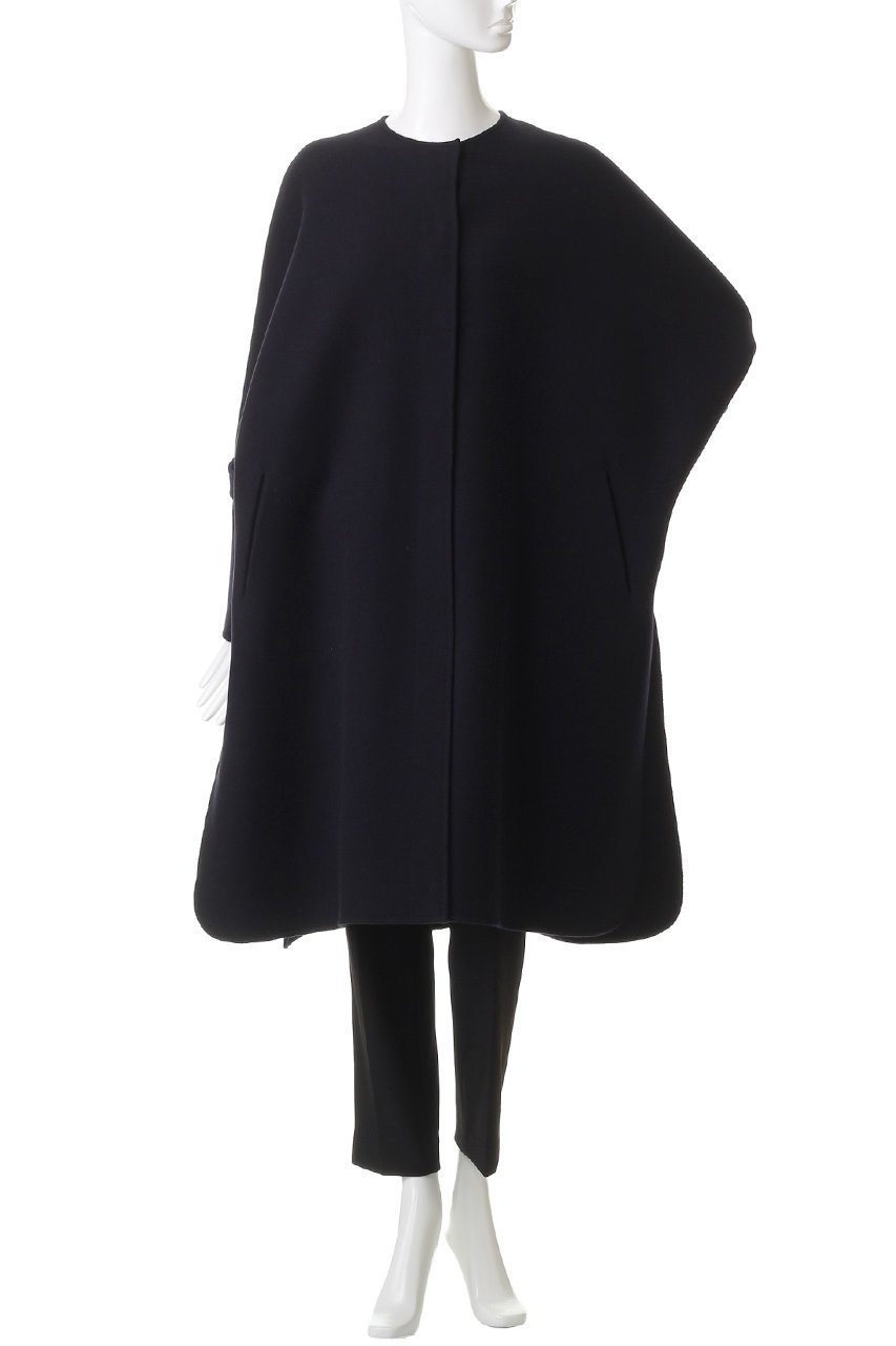 【エブール/ebure】のリュクスメルトン ノーカラーロングコート 人気、トレンドファッション・服の通販 founy(ファニー) 　ファッション　Fashion　レディースファッション　Fashion for Women　アウター　Coat / Outerwear Collection　コート・ロングコート・ピーコート　Long Coats, Peacoats & More　ドット　Polka Dot, Dot Pattern　ハンド　Hand, Handmade　フォルム　Silhouette, Form　ミドル　Middle Length, Mid Height　メルトン　Melton, Heavy Wool　モダン　Modern, Contemporary　ロング　Long, Long-Length　人気　Popular, Best Seller　新作・新入荷　New Arrivals / New In　other-2|ID: prp329100004729593 ipo3291000000034166895