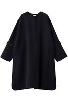 【エブール/ebure】のリュクスメルトン ノーカラーロングコート ネイビー|ID:prp329100004729593