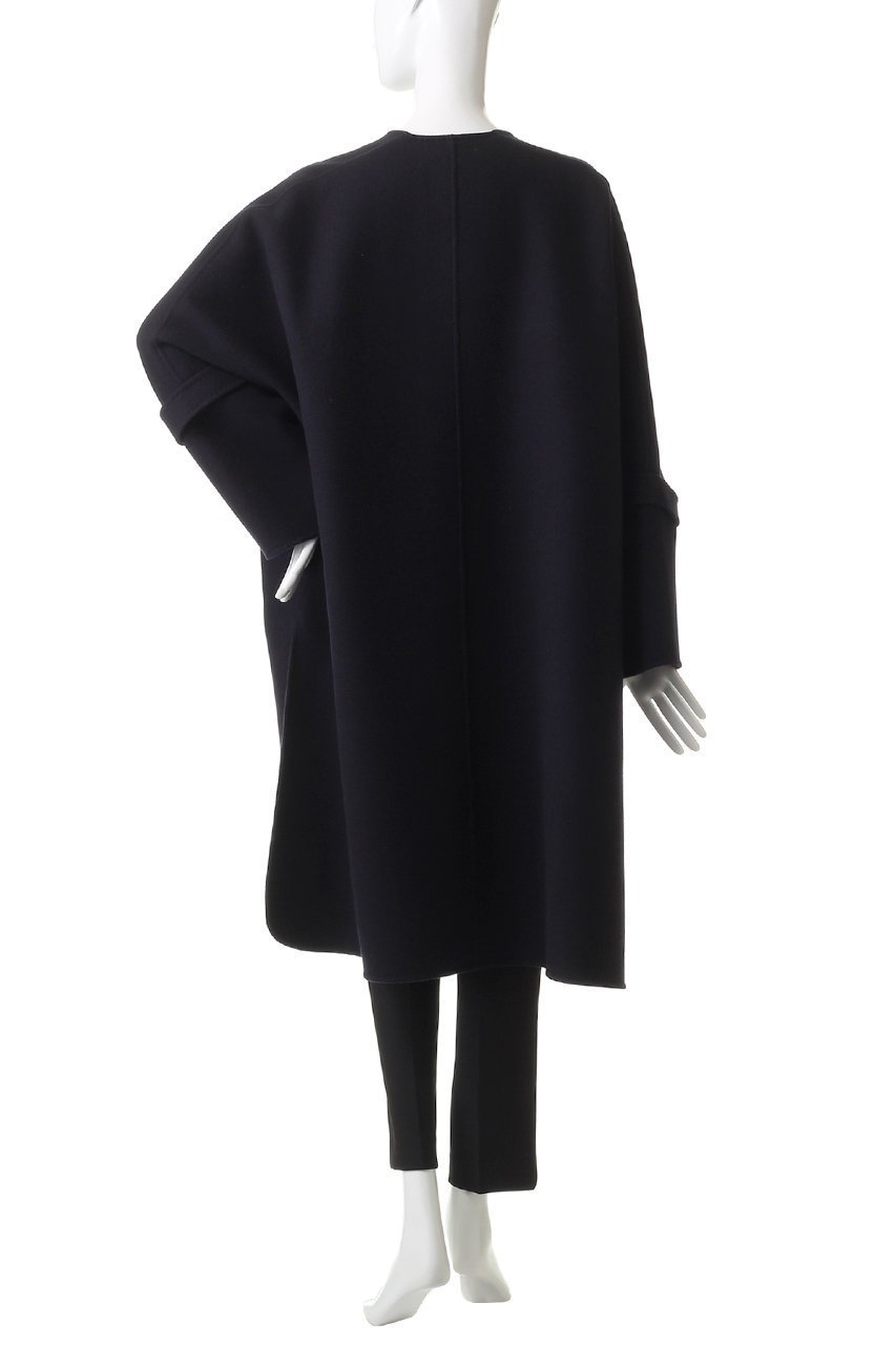 【エブール/ebure】のリュクスメルトン ノーカラーロングコート 人気、トレンドファッション・服の通販 founy(ファニー) 　ファッション　Fashion　レディースファッション　Fashion for Women　アウター　Coat / Outerwear Collection　コート・ロングコート・ピーコート　Long Coats, Peacoats & More　ドット　Polka Dot, Dot Pattern　ハンド　Hand, Handmade　フォルム　Silhouette, Form　ミドル　Middle Length, Mid Height　メルトン　Melton, Heavy Wool　モダン　Modern, Contemporary　ロング　Long, Long-Length　人気　Popular, Best Seller　other-4|ID: prp329100004729593 ipo3291000000036066773