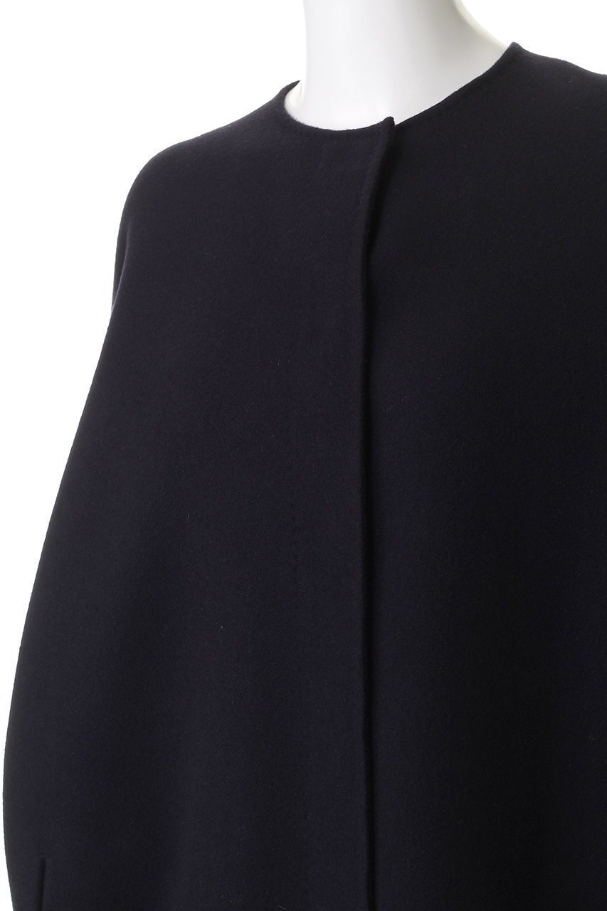 【エブール/ebure】のリュクスメルトン ノーカラーロングコート 人気、トレンドファッション・服の通販 founy(ファニー) 　ファッション　Fashion　レディースファッション　Fashion for Women　アウター　Coat / Outerwear Collection　コート・ロングコート・ピーコート　Long Coats, Peacoats & More　ドット　Polka Dot, Dot Pattern　ハンド　Hand, Handmade　フォルム　Silhouette, Form　ミドル　Middle Length, Mid Height　メルトン　Melton, Heavy Wool　モダン　Modern, Contemporary　ロング　Long, Long-Length　人気　Popular, Best Seller　other-5|ID: prp329100004729593 ipo3291000000036066774