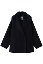 【エブール/ebure】のリュクスメルトン ショールカラーショートコート ネイビー|ID: prp329100004729594 ipo3291000000035500825