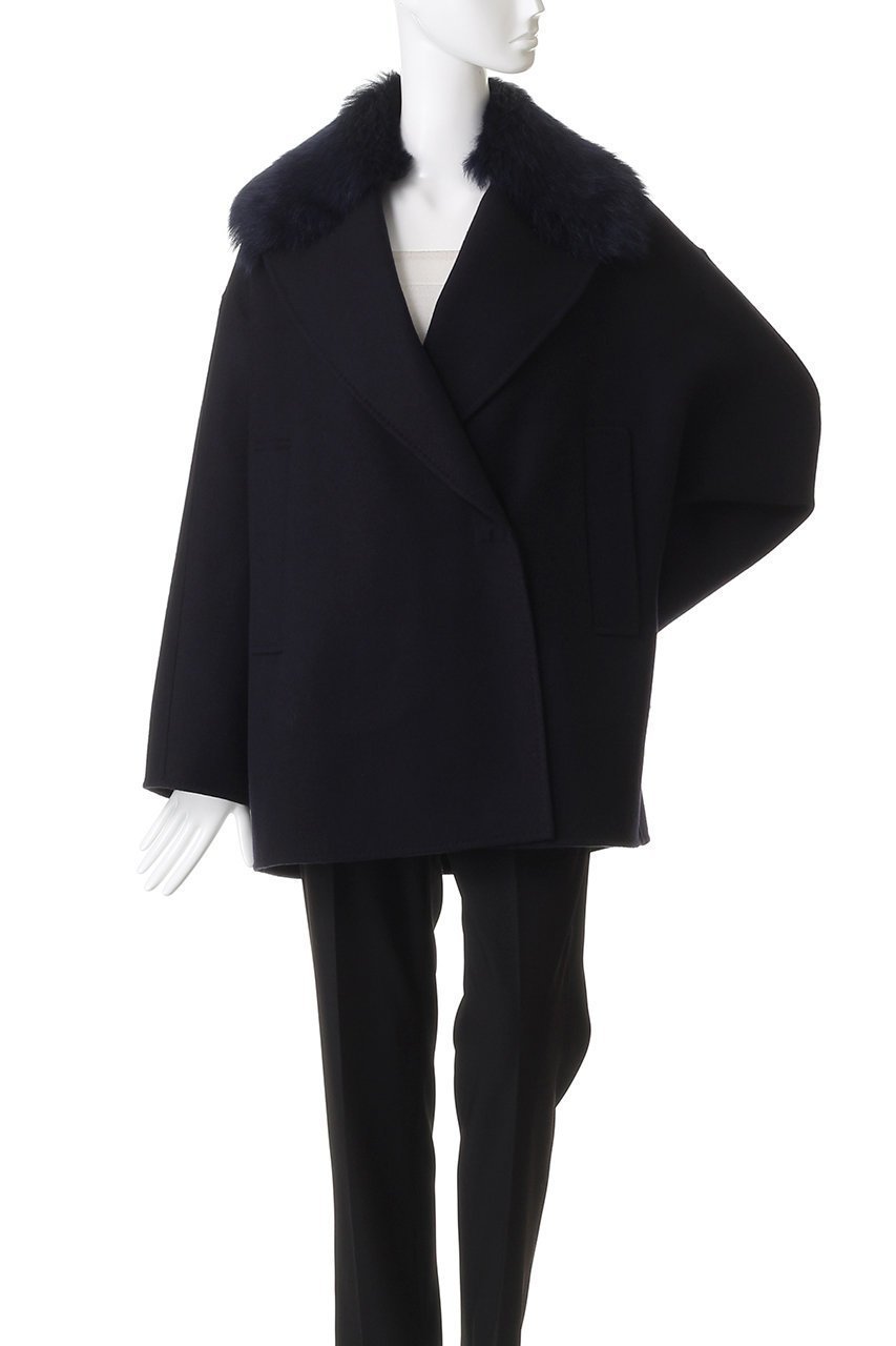 【エブール/ebure】のリュクスメルトン ショールカラーショートコート 人気、トレンドファッション・服の通販 founy(ファニー) 　ファッション　Fashion　レディースファッション　Fashion for Women　アウター　Coat / Outerwear Collection　コート・ロングコート・ピーコート　Long Coats, Peacoats & More　おすすめ　Recommended / Our Picks　クール　Cool, Chic　ショート　Short, Short Length　ショール　Shawl, Wrap　シンプル　Simple, Minimal　ハンド　Hand, Handmade　バランス　Balance, Style Balance　ポケット　Pocket, Pocket Detail　メルトン　Melton, Heavy Wool　other-2|ID: prp329100004729594 ipo3291000000036167133