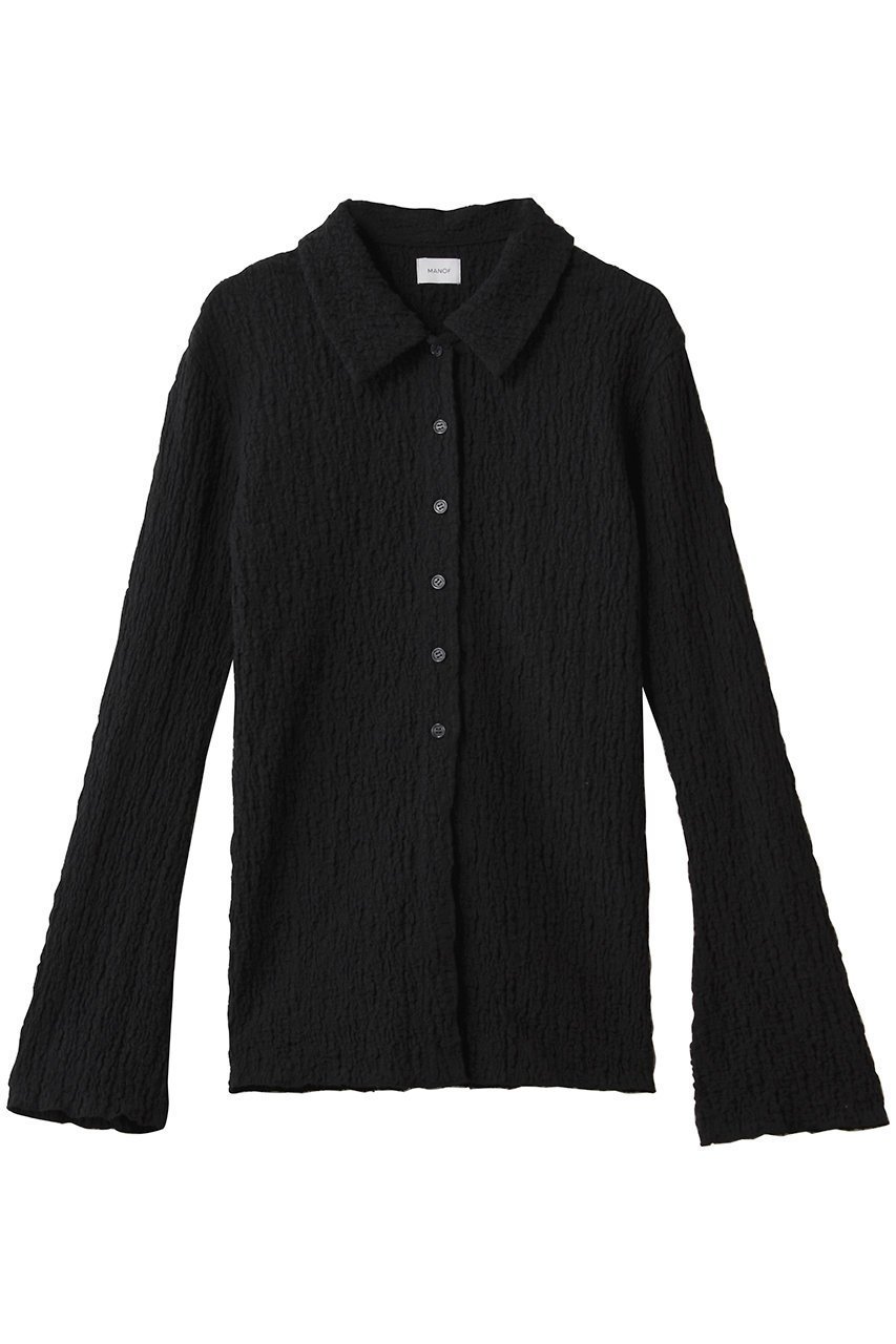 【マノフ/MANOF】のLACE SHIRTS TOPS インテリア・キッズ・メンズ・レディースファッション・服の通販 founy(ファニー) 　ファッション　Fashion　レディースファッション　Fashion for Women　トップス・カットソー　Cut & Sew Tops　シャツ・ブラウス・オフィスカジュアル　Elegant Blouses & Button-Ups　スリーブ　Sleeve, Long Sleeve / Short Sleeve　ファブリック　Fabric, Textile　フィット　Fit, Slim Fit　ロング　Long, Long-Length　新作・新入荷　New Arrivals / New In　BLACK|ID: prp329100004729597 ipo3291000000034166933