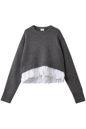 【マノフ/MANOF】 BALLOON DOCKING KNIT人気、トレンドファッション・服の通販 founy(ファニー) ファッション Fashion レディースファッション Fashion for Women トップス・カットソー Cut & Sew Tops ニット Knit Tops & Sweaters カジュアルプルオーバー・ニットトップス Pullovers & Knit Tops / Casual Pullovers おすすめ Recommended / Our Picks ショート Short, Short Length トレンド Trend, Trending Now ドッキング Docking, Mixed Material ボックス Boxy, Box Shape ボトム Bottoms, Lower Wear 新作・新入荷 New Arrivals / New In |ID:prp329100004729599
