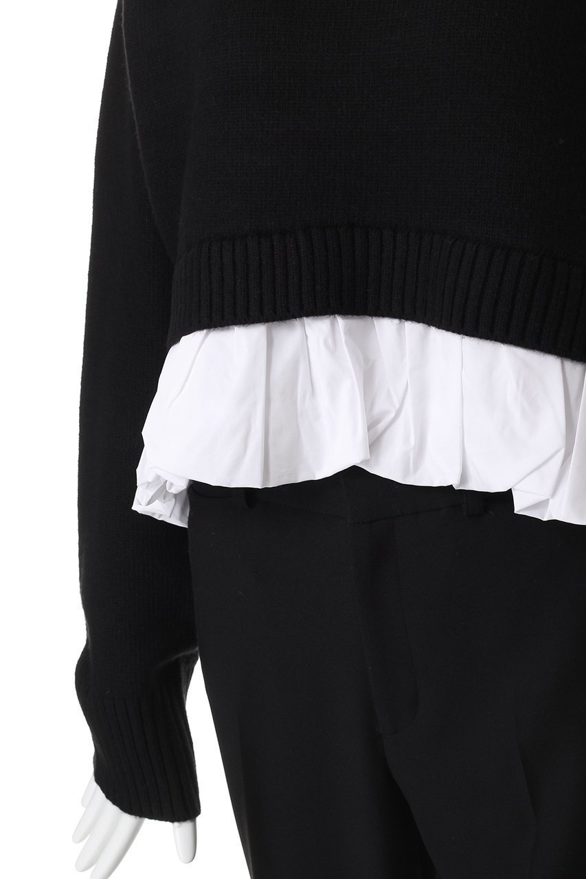 【マノフ/MANOF】のBALLOON DOCKING KNIT 人気、トレンドファッション・服の通販 founy(ファニー) 　ファッション　Fashion　レディースファッション　Fashion for Women　トップス・カットソー　Cut & Sew Tops　ニット　Knit Tops & Sweaters　カジュアルプルオーバー・ニットトップス　Pullovers & Knit Tops / Casual Pullovers　おすすめ　Recommended / Our Picks　ショート　Short, Short Length　トレンド　Trend, Trending Now　ドッキング　Docking, Mixed Material　ボックス　Boxy, Box Shape　ボトム　Bottoms, Lower Wear　新作・新入荷　New Arrivals / New In　other-5|ID: prp329100004729599 ipo3291000000034166948