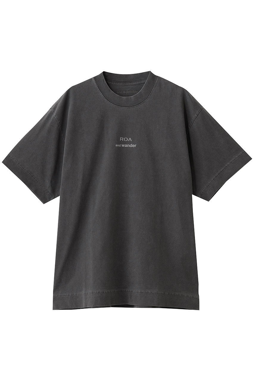 【アンドワンダー/and wander】の【UNISEX】ROA ガーメント ダイ プリンテッド Tシャツ インテリア・キッズ・メンズ・レディースファッション・服の通販 founy(ファニー) 　ファッション　Fashion　レディースファッション　Fashion for Women　トップス・カットソー　Cut & Sew Tops　シャツ・ブラウス・オフィスカジュアル　Elegant Blouses & Button-Ups　ロングTシャツ・Tシャツ　Longline T-Shirts & Tees　カットソー・ベーシックTシャツ　Cut-and-Sewn Tops / Stretch Tees & Basics　ユニセックス　Unisex, Genderless　ショート　Short, Short Length　シンプル　Simple, Minimal　スリーブ　Sleeve, Long Sleeve / Short Sleeve　新作・新入荷　New Arrivals / New In　チャコール|ID: prp329100004729600 ipo3291000000034166952