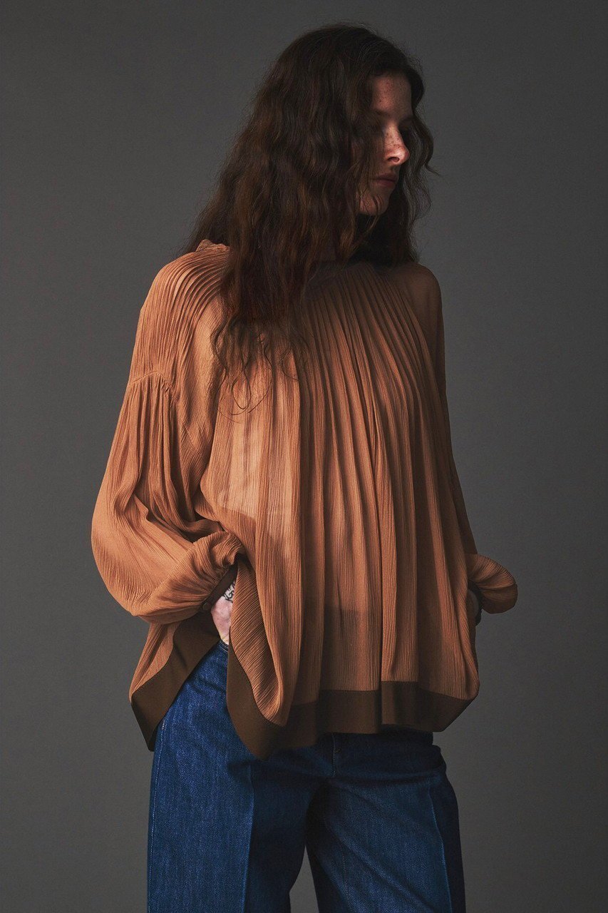 【オブリオ/AUBRIOT】のシルククレープ ブラウス 人気、トレンドファッション・服の通販 founy(ファニー) 　ファッション　Fashion　レディースファッション　Fashion for Women　トップス・カットソー　Cut & Sew Tops　シャツ・ブラウス・オフィスカジュアル　Elegant Blouses & Button-Ups　エアリー　Airy Texture　エレガント 上品　Elegant　ギャザー　Gathered, Ruffled　シルク　Silk, 100% Silk　スリーブ　Sleeve, Long Sleeve / Short Sleeve　ドレープ　Drape, Draping Fabric　フレア　Flare, Flared　モダン　Modern, Contemporary　リボン　Ribbon, Bow　ロング　Long, Long-Length　other-4|ID: prp329100004729611 ipo3291000000035834948