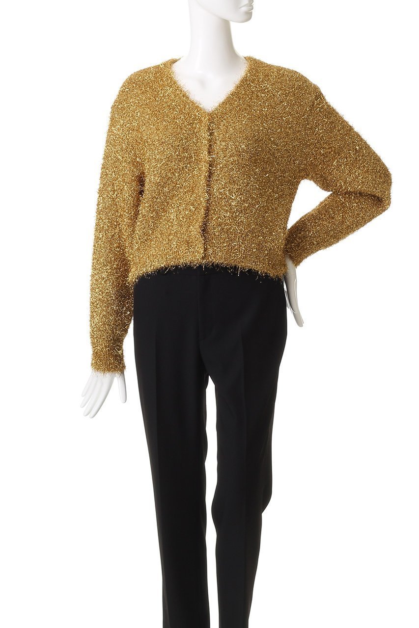 【オブリオ/AUBRIOT】のフィルムラメカーディガン 人気、トレンドファッション・服の通販 founy(ファニー) 　ファッション　Fashion　レディースファッション　Fashion for Women　トップス・カットソー　Cut & Sew Tops　ニット　Knit Tops & Sweaters　カーディガン・羽織り　Layered Style Cardigans　カーディガン　Cardigan, Knitwear　コンパクト　Compact, Small Size　フォルム　Silhouette, Form　ボックス　Boxy, Box Shape　メタリック　Metallic, Shiny Finish　モダン　Modern, Contemporary　新作・新入荷　New Arrivals / New In　other-2|ID: prp329100004729616 ipo3291000000034167063