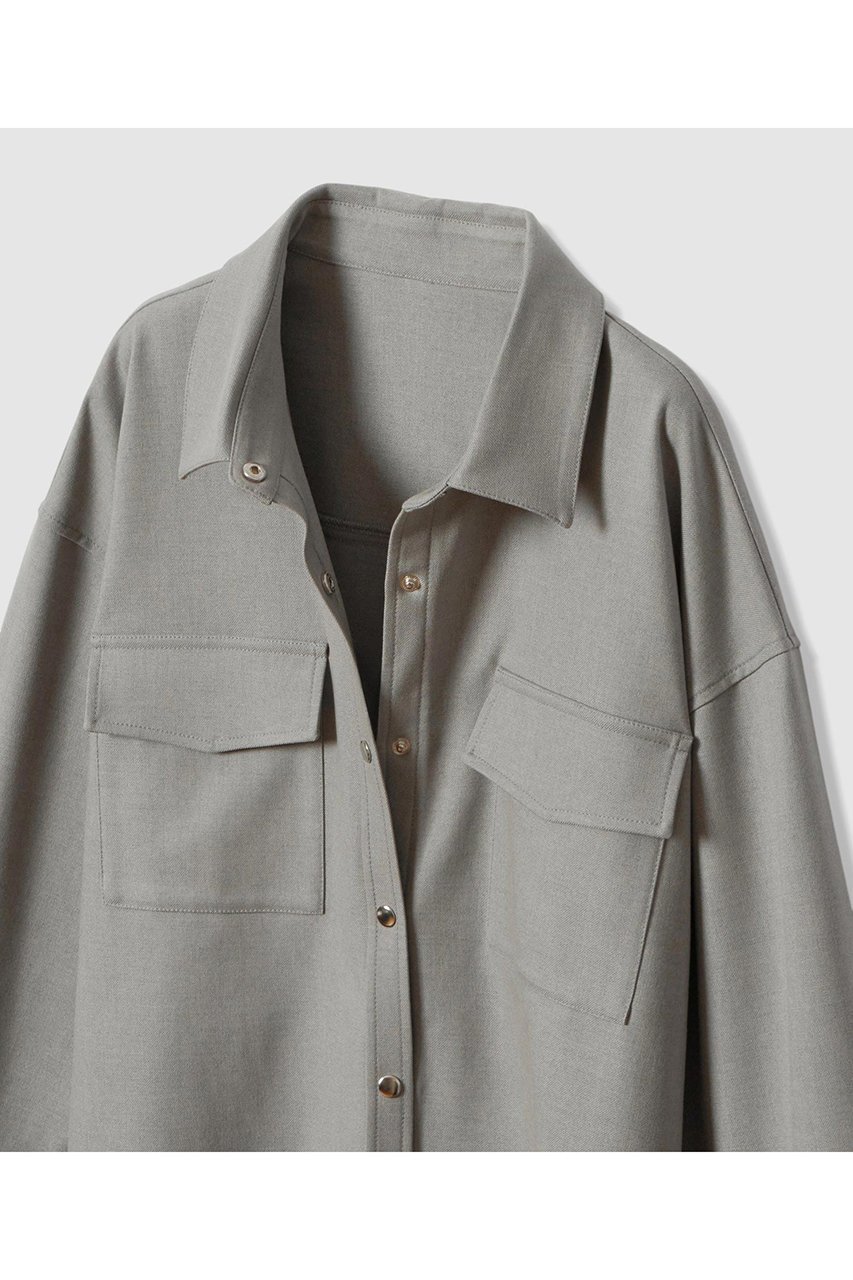 【アルアバイル/allureville】のサキソニーCPOシャツ 人気、トレンドファッション・服の通販 founy(ファニー) 　ファッション　Fashion　レディースファッション　Fashion for Women　トップス・カットソー　Cut & Sew Tops　シャツ・ブラウス・オフィスカジュアル　Elegant Blouses & Button-Ups　シルバー　Silver, Metallic Silver　ジャケット　Jacket, Outerwear　スリーブ　Sleeve, Long Sleeve / Short Sleeve　タートル　Turtleneck, Turtle Collar　ドット　Polka Dot, Dot Pattern　ロング　Long, Long-Length　エレガント 上品　Elegant　新作・新入荷　New Arrivals / New In　秋　Autumn　other-3|ID: prp329100004729640 ipo3291000000034167237