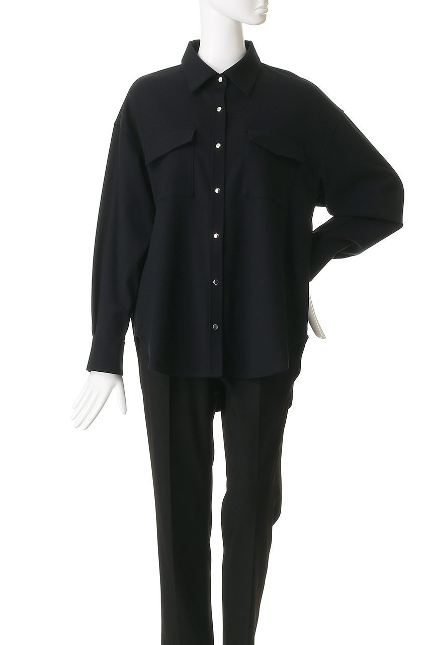 【アルアバイル/allureville】のサキソニーCPOシャツ 人気、トレンドファッション・服の通販 founy(ファニー) 　ファッション　Fashion　レディースファッション　Fashion for Women　トップス・カットソー　Cut & Sew Tops　シャツ・ブラウス・オフィスカジュアル　Elegant Blouses & Button-Ups　シルバー　Silver, Metallic Silver　ジャケット　Jacket, Outerwear　スリーブ　Sleeve, Long Sleeve / Short Sleeve　タートル　Turtleneck, Turtle Collar　ドット　Polka Dot, Dot Pattern　ロング　Long, Long-Length　エレガント 上品　Elegant　秋　Autumn　other-2|ID: prp329100004729640 ipo3291000000035296740