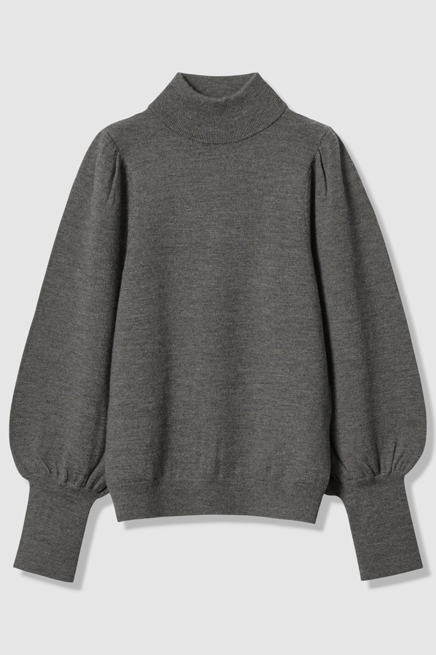 【アルアバイル/allureville】のパフタートルプルオーバー インテリア・キッズ・メンズ・レディースファッション・服の通販 founy(ファニー) 　ファッション　Fashion　レディースファッション　Fashion for Women　トップス・カットソー　Cut & Sew Tops　ニット　Knit Tops & Sweaters　カジュアルプルオーバー・ニットトップス　Pullovers & Knit Tops / Casual Pullovers　スリーブ　Sleeve, Long Sleeve / Short Sleeve　バランス　Balance, Style Balance　ベーシック　Basic, Essential　新作・新入荷　New Arrivals / New In　グレー|ID: prp329100004729644 ipo3291000000034167265
