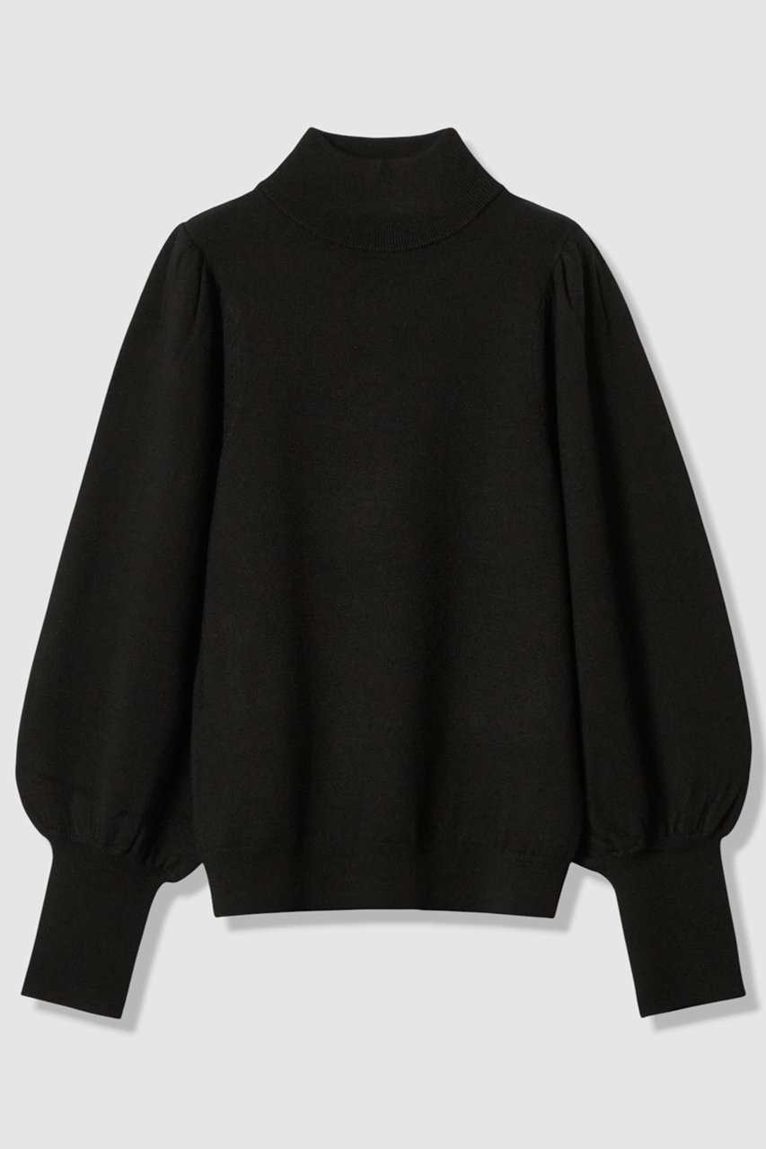 【アルアバイル/allureville】のパフタートルプルオーバー インテリア・キッズ・メンズ・レディースファッション・服の通販 founy(ファニー) 　ファッション　Fashion　レディースファッション　Fashion for Women　トップス・カットソー　Cut & Sew Tops　ニット　Knit Tops & Sweaters　カジュアルプルオーバー・ニットトップス　Pullovers & Knit Tops / Casual Pullovers　スリーブ　Sleeve, Long Sleeve / Short Sleeve　バランス　Balance, Style Balance　ベーシック　Basic, Essential　新作・新入荷　New Arrivals / New In　ブラック|ID: prp329100004729644 ipo3291000000034167266