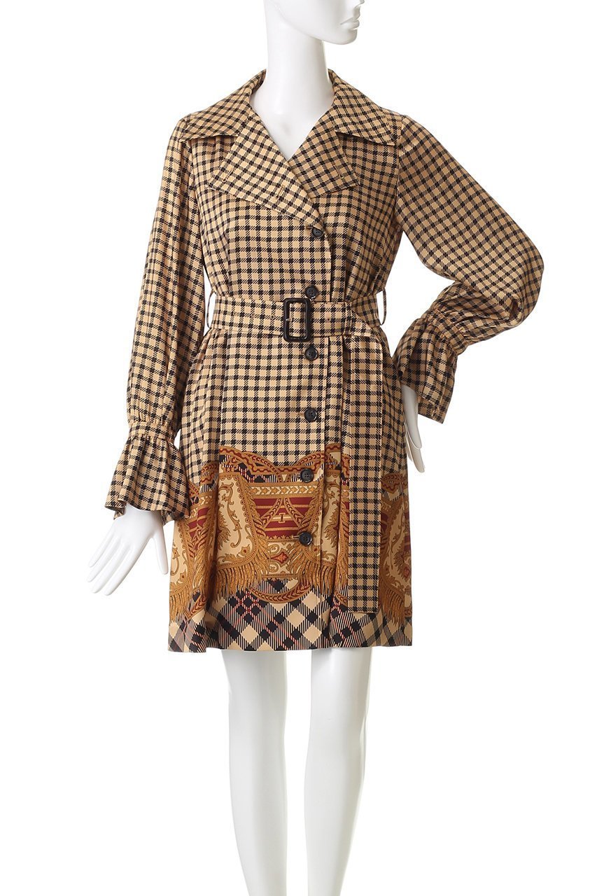 【アルアバイル/allureville】の【Loulou Willoughby】エンブレムチェックワンピース 人気、トレンドファッション・服の通販 founy(ファニー) 　ファッション　Fashion　レディースファッション　Fashion for Women　ワンピース　Dresses　チュニック　Tunic Tops & Dresses　インナー　Innerwear　チェック　Check, Plaid, Tartan　チュニック　Tunic, Long Top　ミックス　Mix, Mixed Style　ロング　Long, Long-Length　other-2|ID: prp329100004729648 ipo3291000000035835055