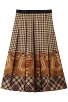 【アルアバイル/allureville】の【Loulou Willoughby】エンブレムチェックスカート ベージュ系|ID: prp329100004729650 ipo3291000000036228543