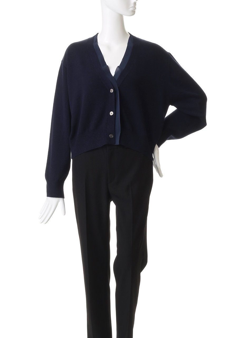 【ミズイロ インド/mizuiro ind】のchiffon frill V neck C/D カーディガン 人気、トレンドファッション・服の通販 founy(ファニー) 　ファッション　Fashion　レディースファッション　Fashion for Women　トップス・カットソー　Cut & Sew Tops　ニット　Knit Tops & Sweaters　カーディガン・羽織り　Layered Style Cardigans　おすすめ　Recommended / Our Picks　カーディガン　Cardigan, Knitwear　シフォン　Chiffon, Lightweight Fabric　シンプル　Simple, Minimal　スラックス　Slacks, Dress Pants　デコルテ　Décolleté, Neckline　デニム　Denim, Jeans Material　フェミニン　Feminine, Girly　新作・新入荷　New Arrivals / New In　other-2|ID: prp329100004729654 ipo3291000000034167333