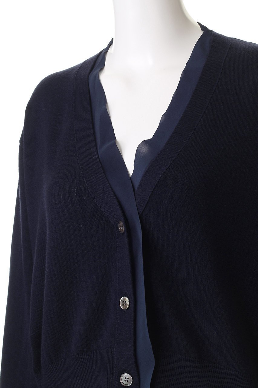 【ミズイロ インド/mizuiro ind】のchiffon frill V neck C/D カーディガン 人気、トレンドファッション・服の通販 founy(ファニー) 　ファッション　Fashion　レディースファッション　Fashion for Women　トップス・カットソー　Cut & Sew Tops　ニット　Knit Tops & Sweaters　カーディガン・羽織り　Layered Style Cardigans　おすすめ　Recommended / Our Picks　カーディガン　Cardigan, Knitwear　シフォン　Chiffon, Lightweight Fabric　シンプル　Simple, Minimal　スラックス　Slacks, Dress Pants　デコルテ　Décolleté, Neckline　デニム　Denim, Jeans Material　フェミニン　Feminine, Girly　新作・新入荷　New Arrivals / New In　other-5|ID: prp329100004729654 ipo3291000000034167339