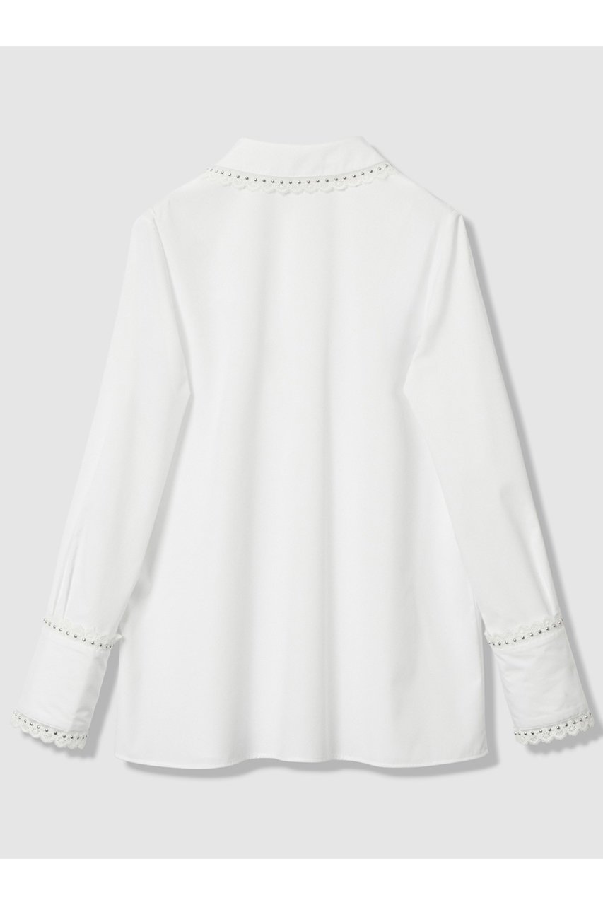 【アルアバイル/allureville】の【LOULOU WILLOUGHBY】レーストリミングシャツ 人気、トレンドファッション・服の通販 founy(ファニー) ファッション Fashion レディースファッション Fashion for Women トップス・カットソー Cut & Sew Tops シャツ・ブラウス・オフィスカジュアル Elegant Blouses & Button-Ups カフス Cuff Design シンプル Simple, Minimal ジャケット Jacket, Outerwear スタッズ Studs, Metal Accents スリーブ Sleeve, Long Sleeve / Short Sleeve トリミング Trimming, Decorative Edge フェミニン Feminine, Girly レース Lace, Lace Fabric ロング Long, Long-Length A/W・秋冬 Autumn/Winter other-2|ID: prp329100004729676 ipo3291000000035857181
