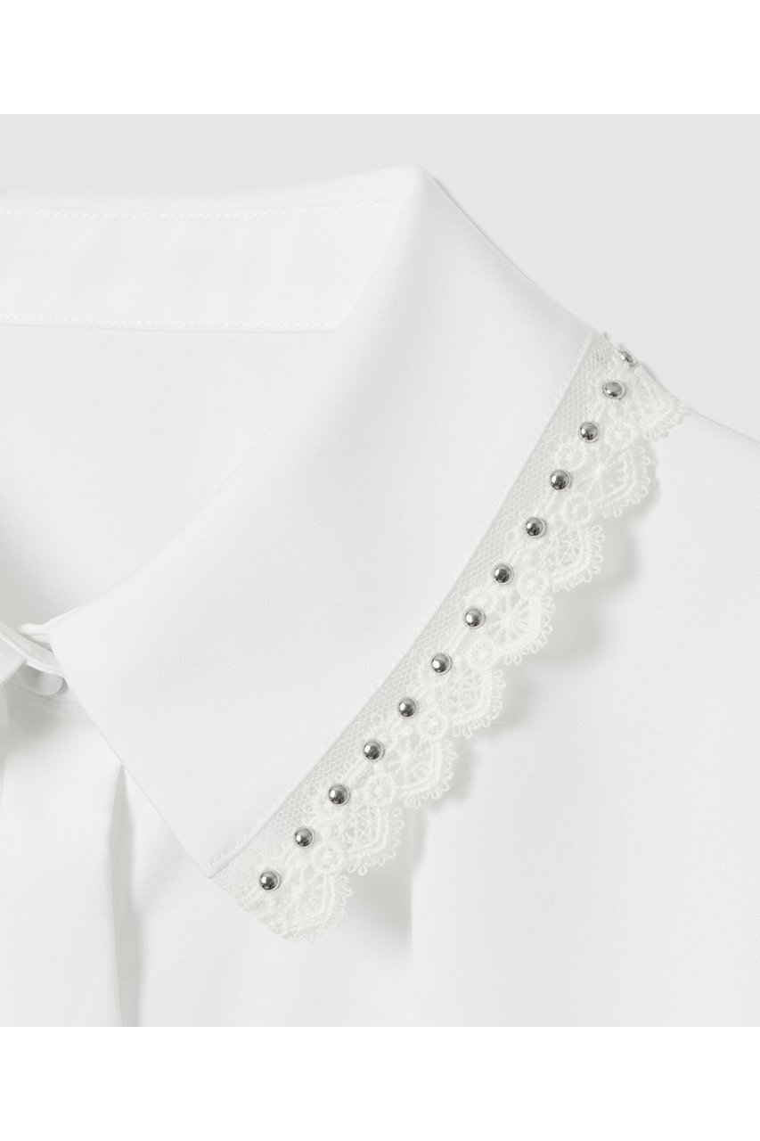 【アルアバイル/allureville】の【LOULOU WILLOUGHBY】レーストリミングシャツ 人気、トレンドファッション・服の通販 founy(ファニー) ファッション Fashion レディースファッション Fashion for Women トップス・カットソー Cut & Sew Tops シャツ・ブラウス・オフィスカジュアル Elegant Blouses & Button-Ups カフス Cuff Design シンプル Simple, Minimal ジャケット Jacket, Outerwear スタッズ Studs, Metal Accents スリーブ Sleeve, Long Sleeve / Short Sleeve トリミング Trimming, Decorative Edge フェミニン Feminine, Girly レース Lace, Lace Fabric ロング Long, Long-Length A/W・秋冬 Autumn/Winter other-4|ID: prp329100004729676 ipo3291000000035857185