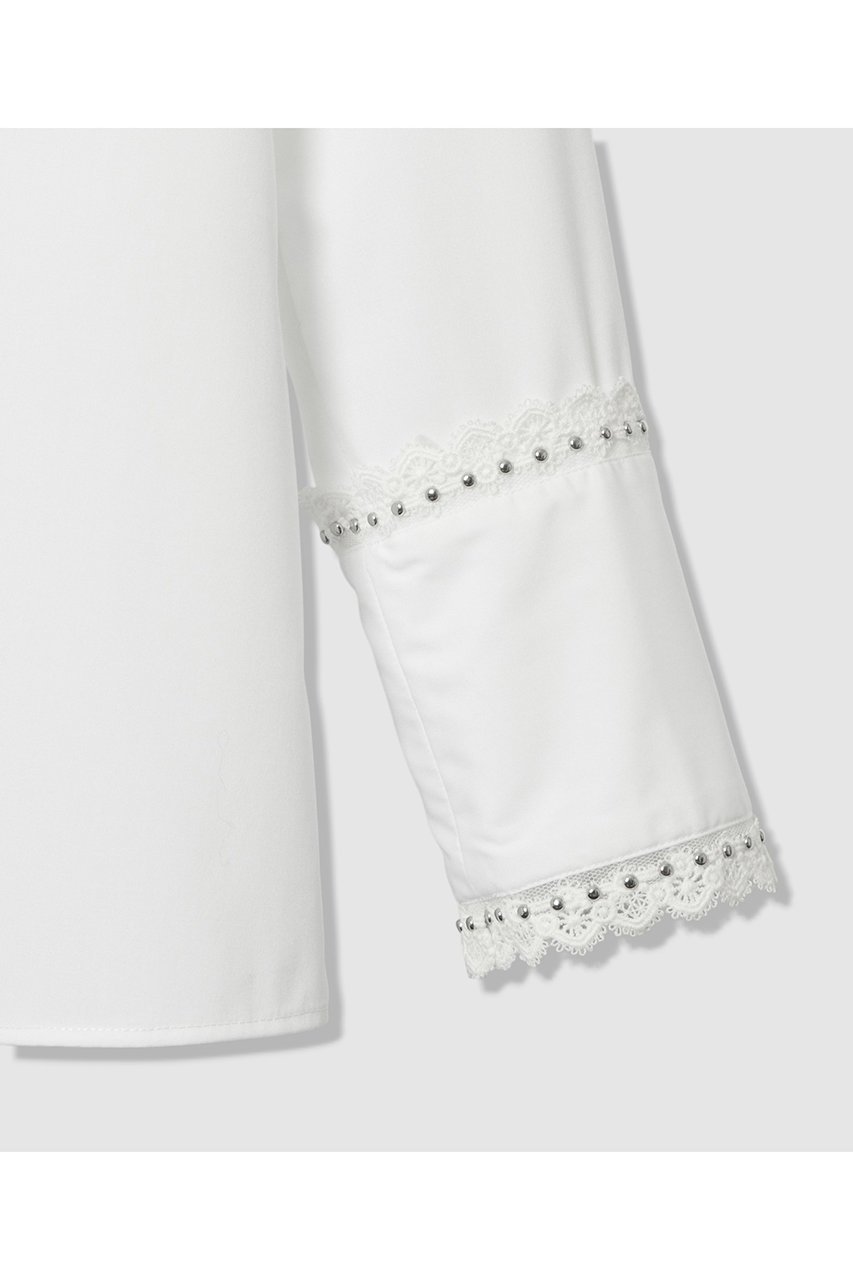 【アルアバイル/allureville】の【LOULOU WILLOUGHBY】レーストリミングシャツ 人気、トレンドファッション・服の通販 founy(ファニー) ファッション Fashion レディースファッション Fashion for Women トップス・カットソー Cut & Sew Tops シャツ・ブラウス・オフィスカジュアル Elegant Blouses & Button-Ups カフス Cuff Design シンプル Simple, Minimal ジャケット Jacket, Outerwear スタッズ Studs, Metal Accents スリーブ Sleeve, Long Sleeve / Short Sleeve トリミング Trimming, Decorative Edge フェミニン Feminine, Girly レース Lace, Lace Fabric ロング Long, Long-Length A/W・秋冬 Autumn/Winter other-6|ID: prp329100004729676 ipo3291000000035857188