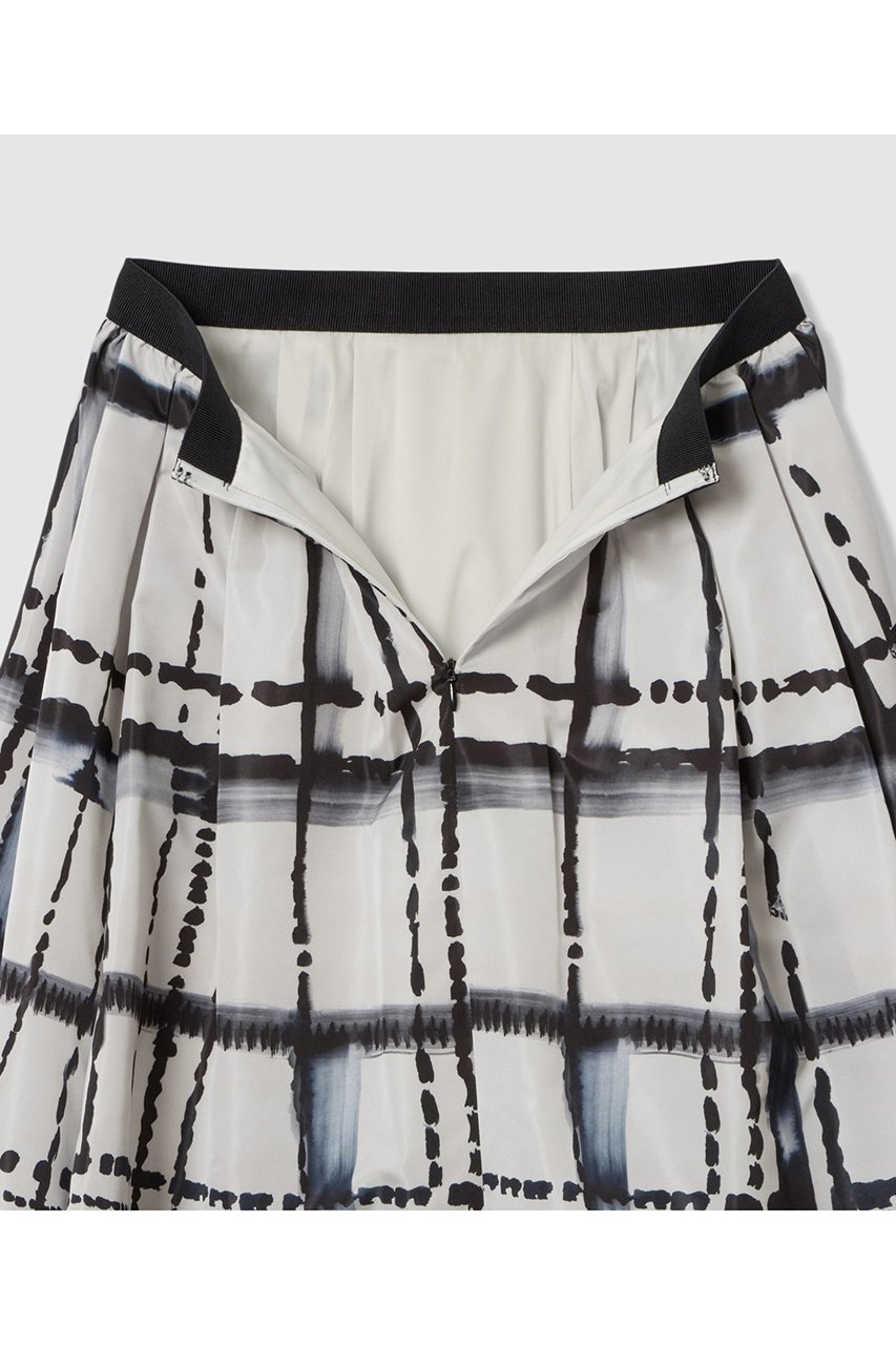 【アナイ/ANAYI】のチェックプリントタックギャザーフレアスカート 人気、トレンドファッション・服の通販 founy(ファニー) 　ファッション　Fashion　レディースファッション　Fashion for Women　スカート　Skirts　Aライン・フレアスカート　A-Line & Flared Skirts　ロングスカート　Long Skirts / Maxi & Midi Skirts　おすすめ　Recommended / Our Picks　イタリア　Italy　グラデーション　Gradient, Ombre　グログラン　Grosgrain, Grosgrain Ribbon　タフタ　Taffeta, Structured Fabric　チェック　Check, Plaid, Tartan　プリント　Print, Printed Pattern　ロング　Long, Long-Length　手描き　Hand-Drawn, Illustrated　other-4|ID: prp329100004729679 ipo3291000000036066893